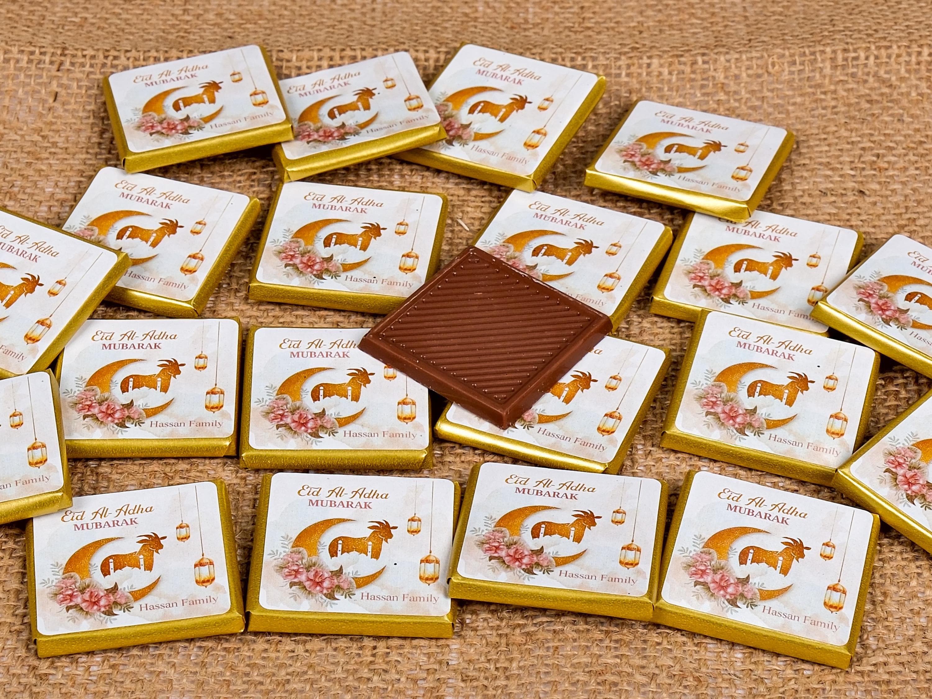 Eid Mubarak, Eid al Adha Chocolate Favors Box, Hajj Mubarak, Eid Chocolate Favors for Guests, Umrah Mubarak, Bajram Eid Favors, Eid Gifts