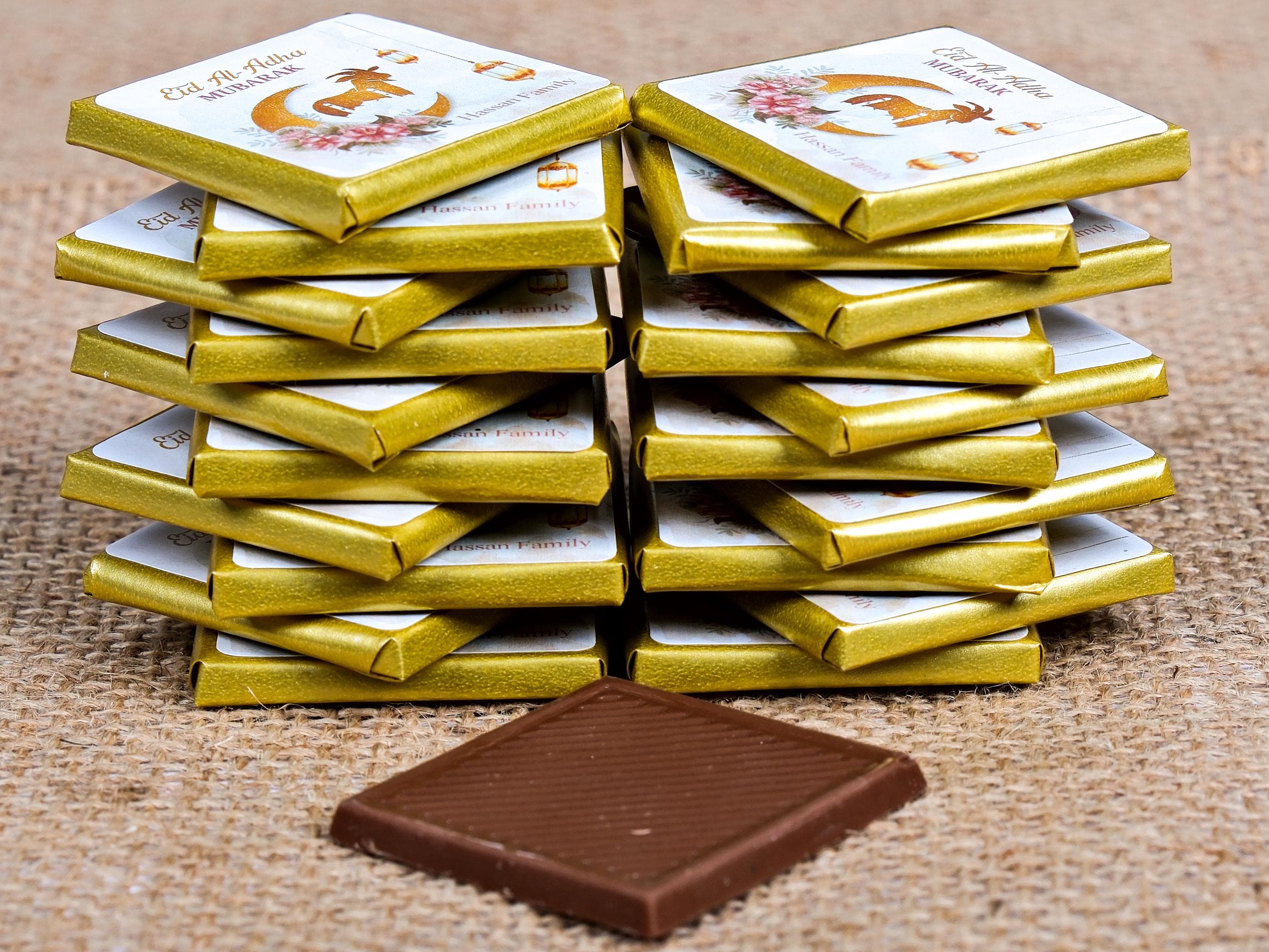 Eid Mubarak, Eid al Adha Chocolate Favors Box, Hajj Mubarak, Eid Chocolate Favors for Guests, Umrah Mubarak, Bajram Eid Favors, Eid Gifts