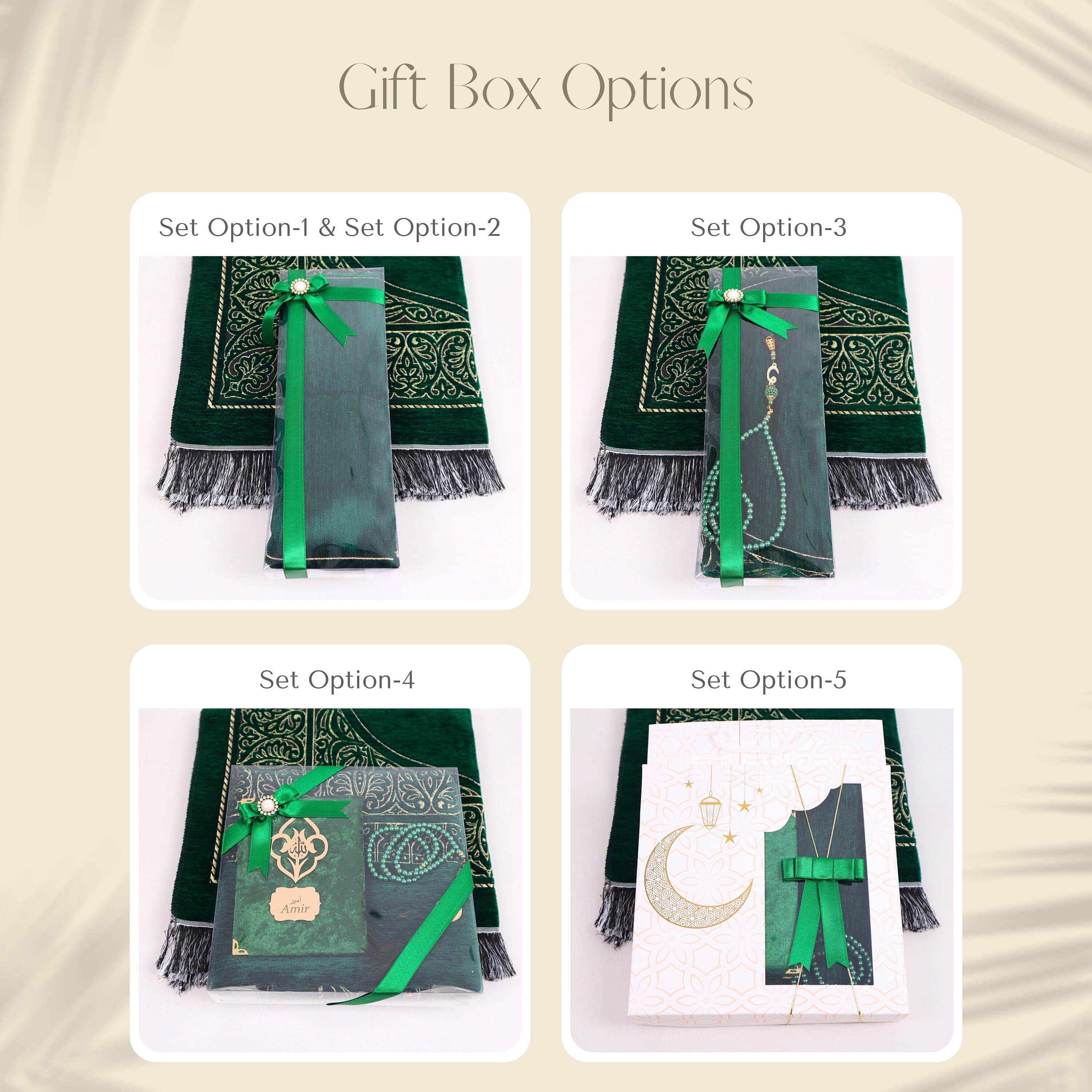Personalized Islamic Gift Set, Custom Prayer Rug Set with Quran, Chenille Prayer Mat Set with Name, Muslim Wedding Gift, Umrah & Eid Gifts - image 4