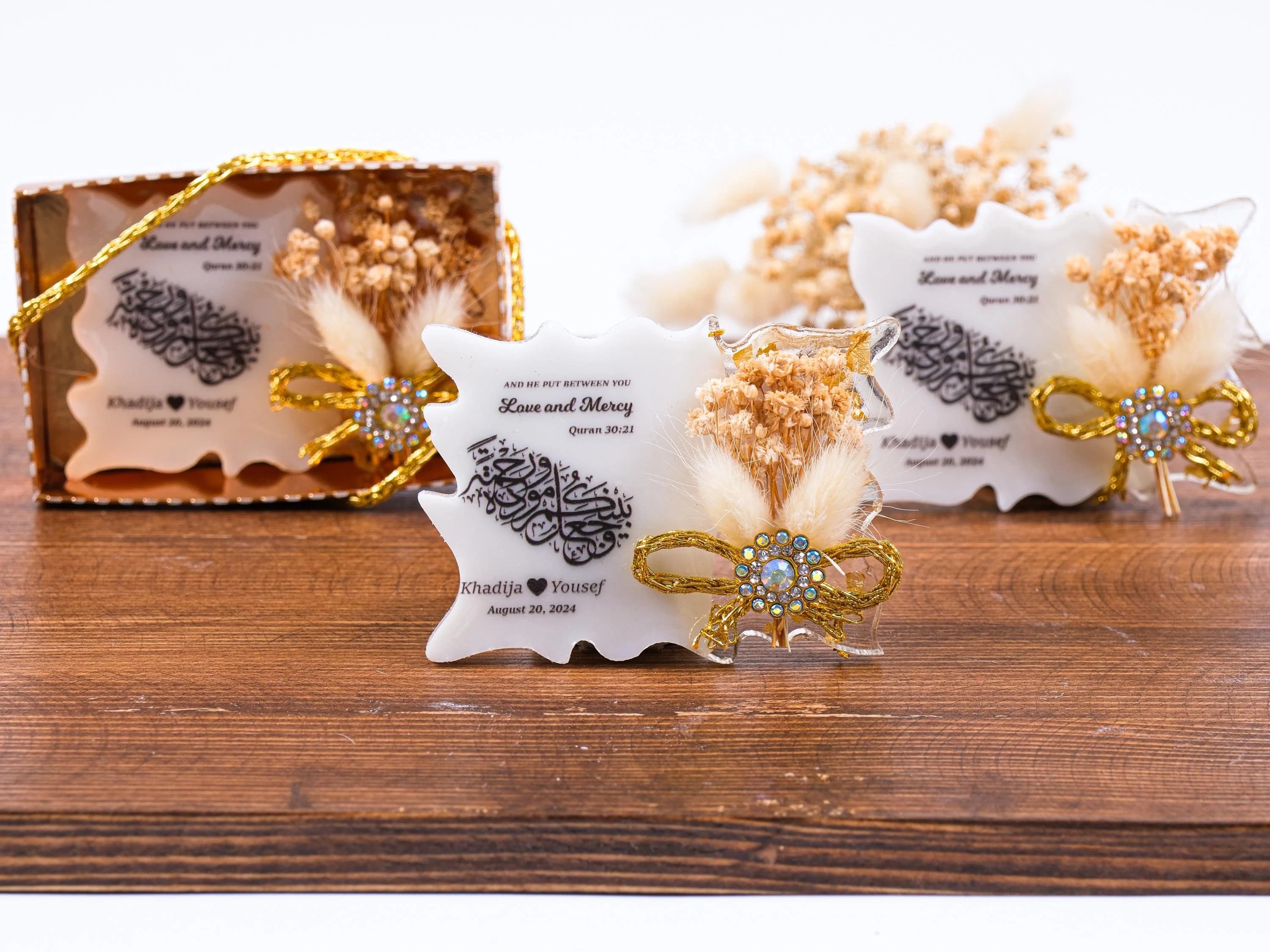 Personalized Epoxy Magnet Favors | And He Put Between You Love & Mercy | Wedding Nikah Engagement Bridal Shower Islamic Muslim Party Favors