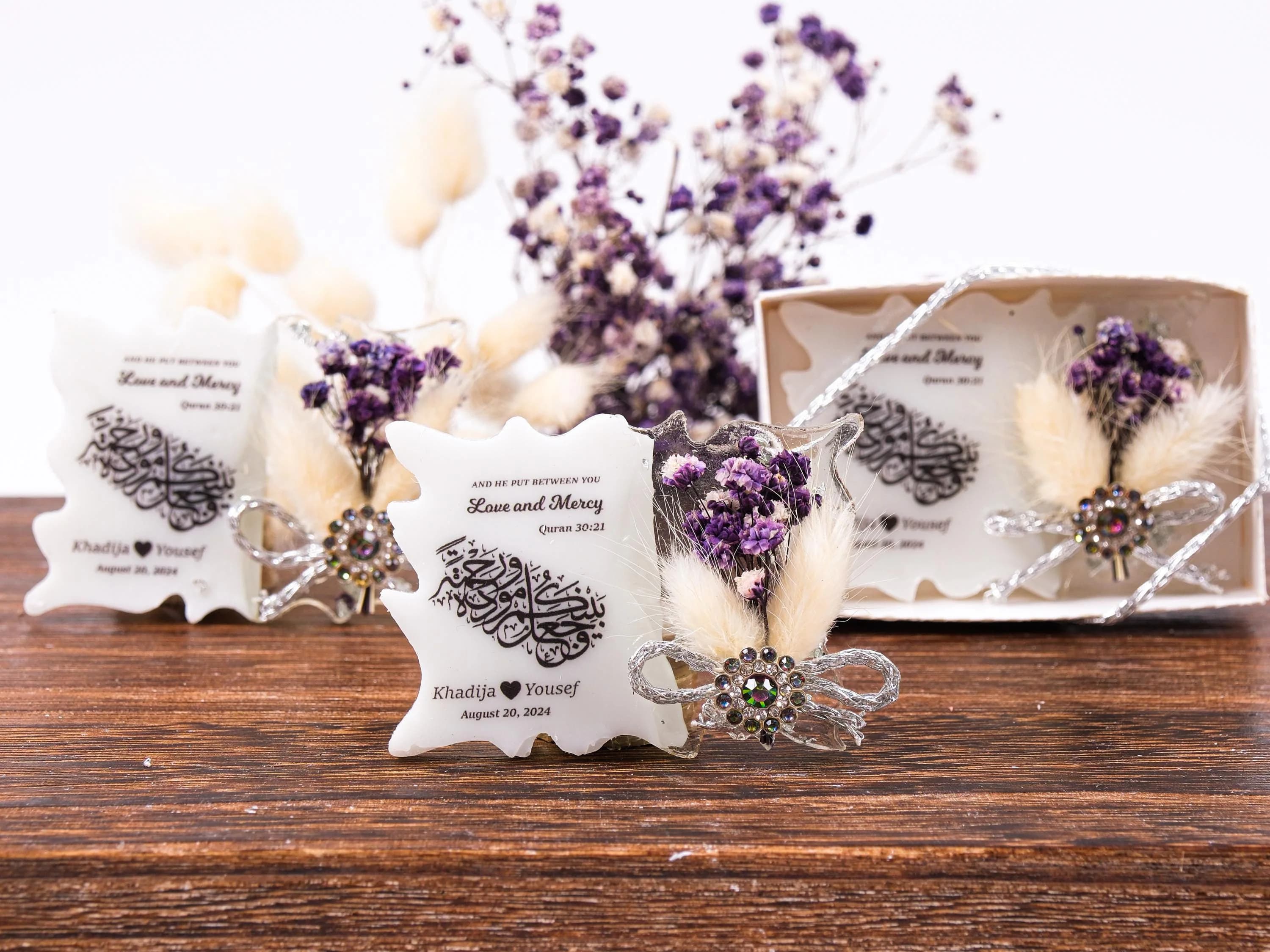 Personalized Epoxy Magnet Favors | And He Put Between You Love & Mercy | Wedding Nikah Engagement Bridal Shower Islamic Muslim Party Favors