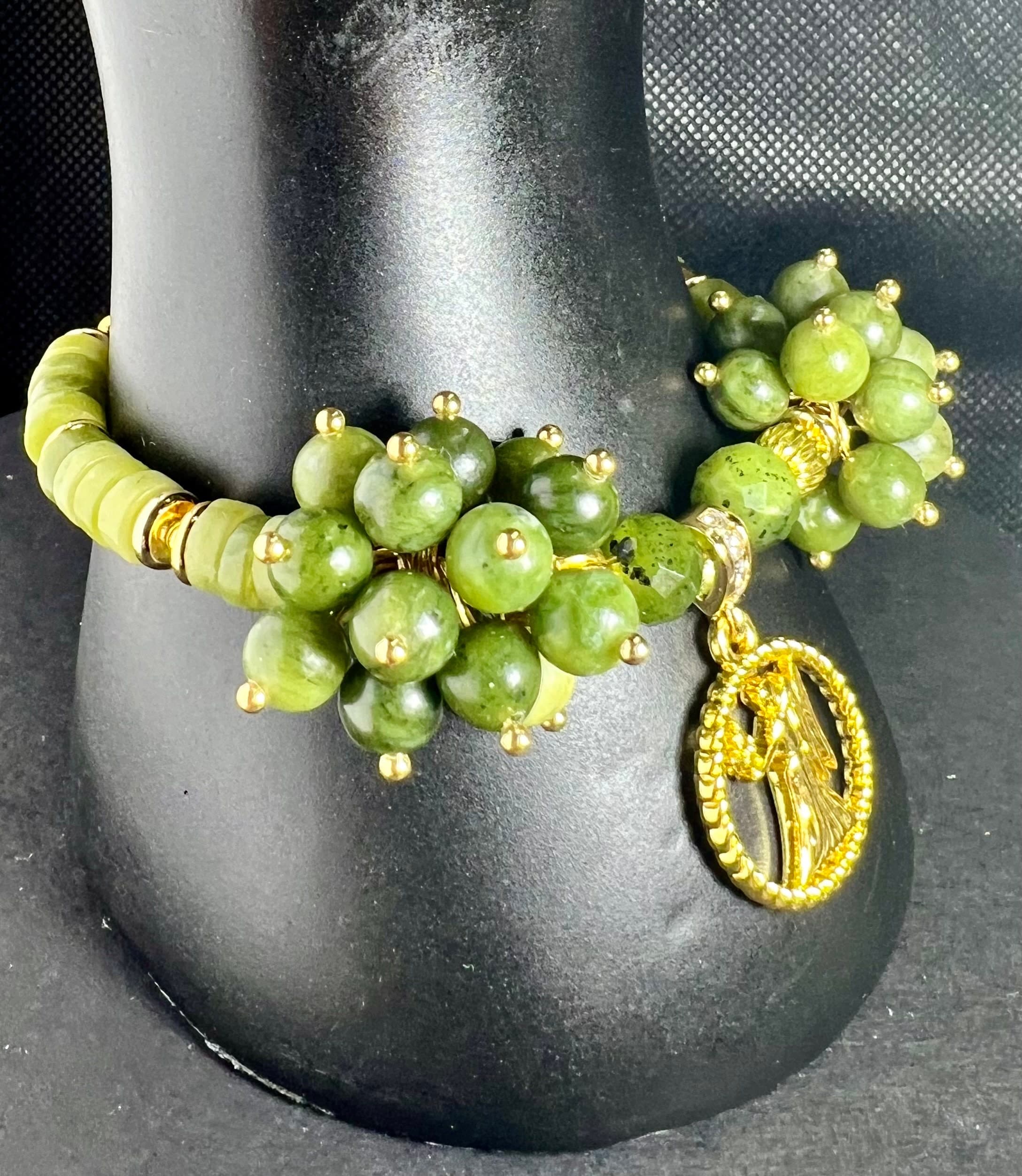 Virgo Zodiac sign Luck Crystals Bracelet natural Jade Gemstone, heart Chakra positive energy