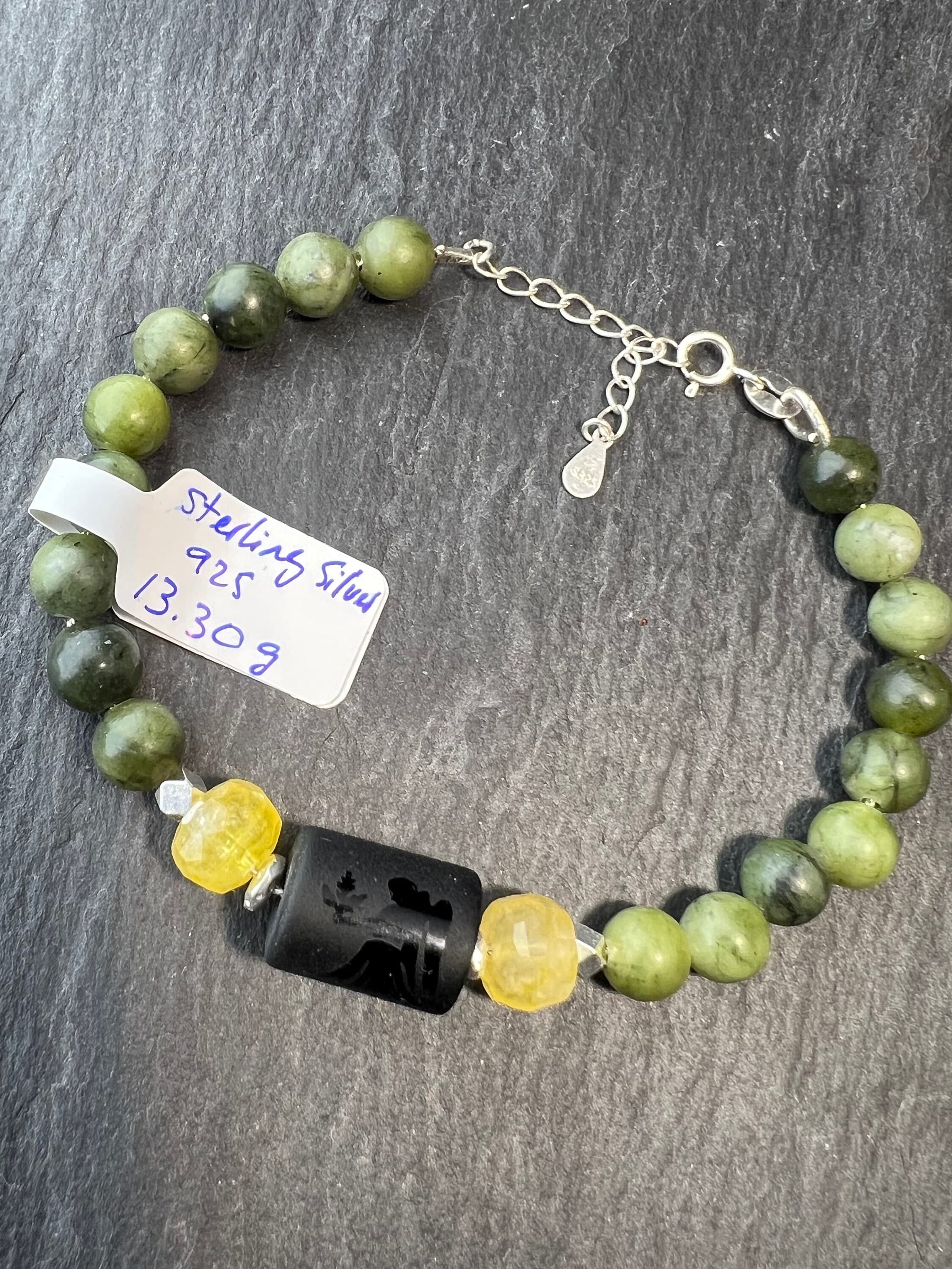 jade citrine virgo bracelet armbandzodiac sternzeichen jungfrau armband edelsteine 925 silber