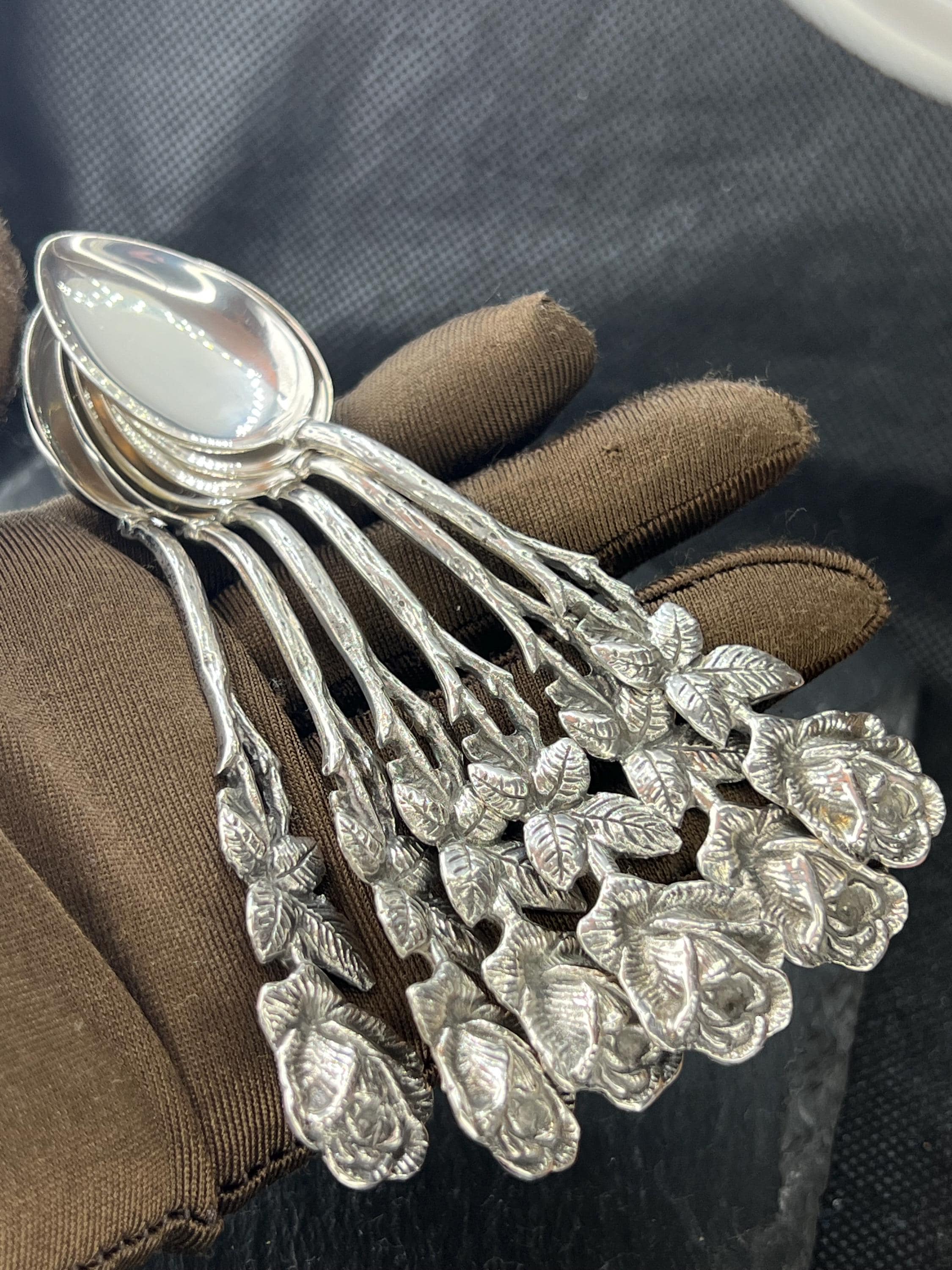Vintage 800 Silver Mocha, One Spoon, Hildesheimer Rose Pattern, Widmann