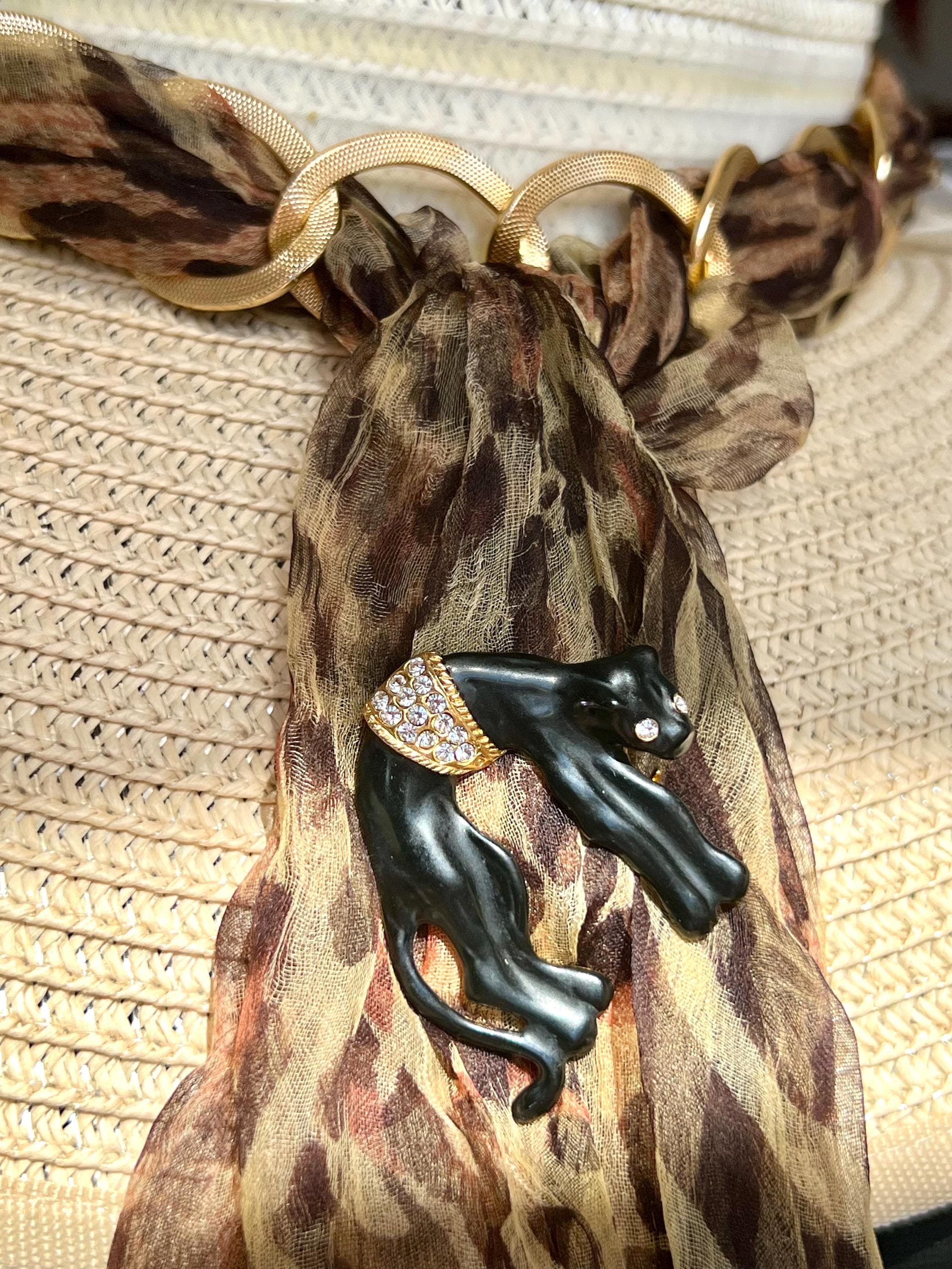 Vintage Black Panther Brooch | Rhinestone Accents | Sleek Animal Pin - image 3