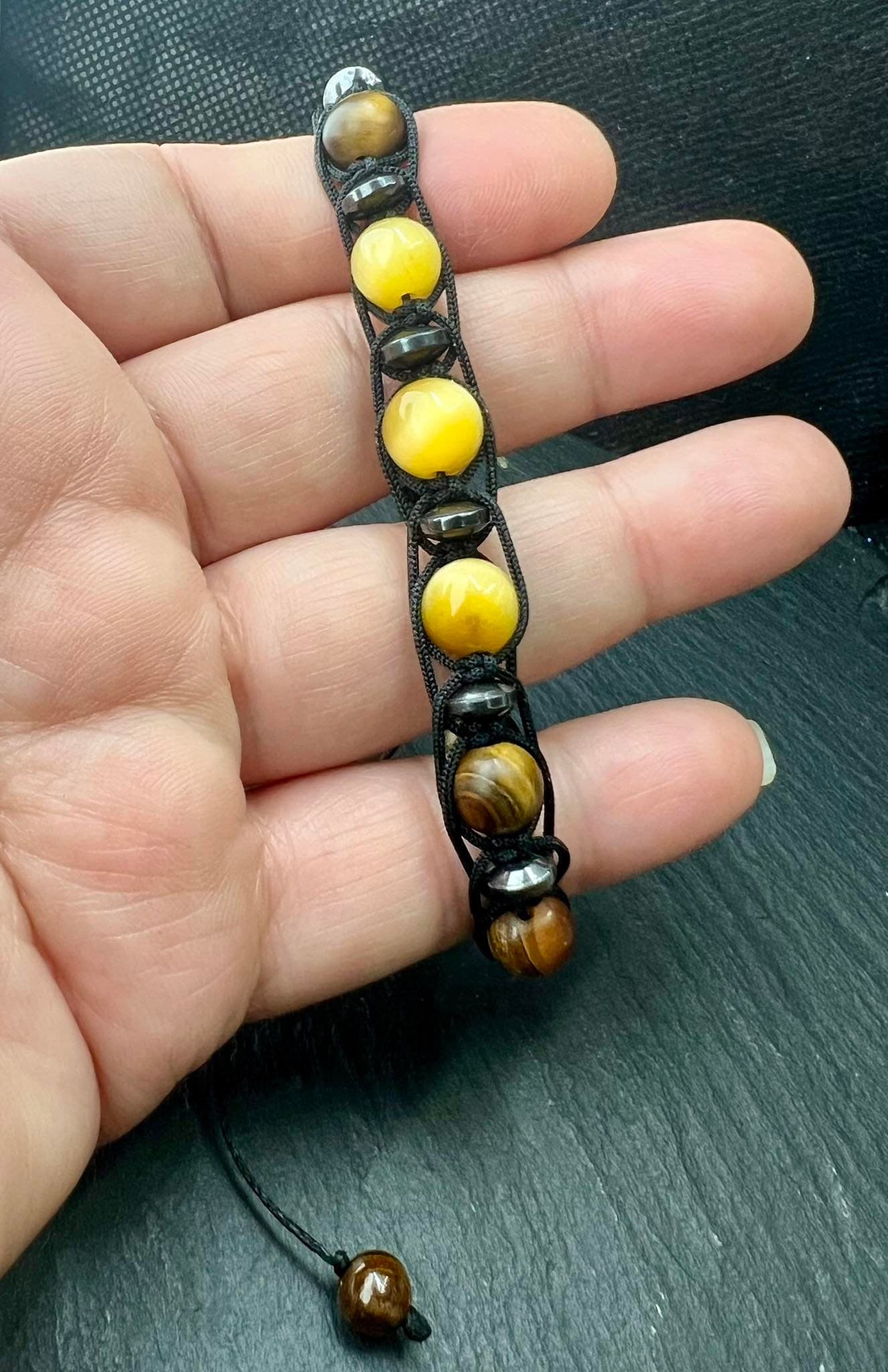 tiger eye tigerauge männer armband bracelet golden macreme coffee حظاظة عين النمر الذهبي