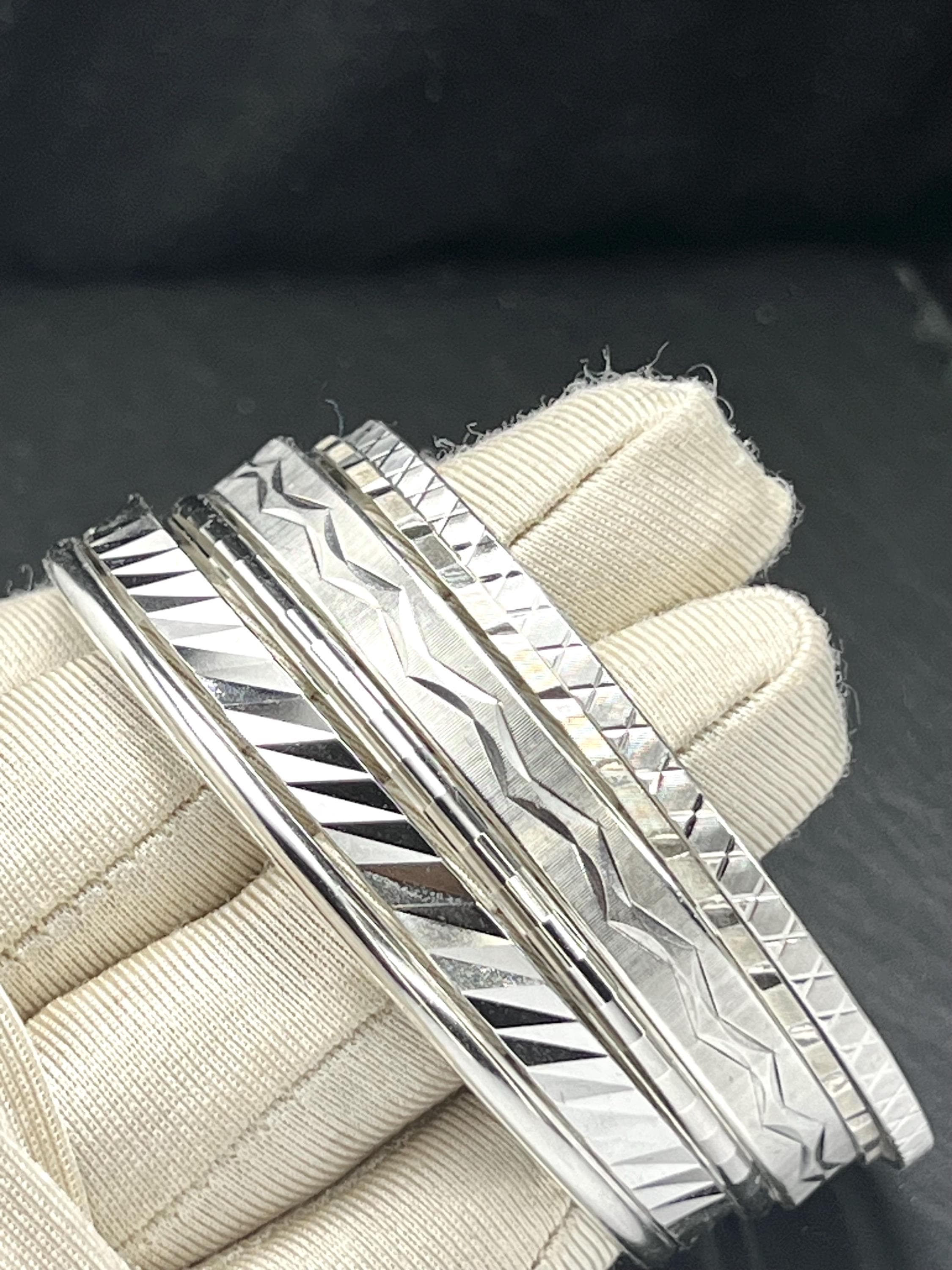 6 Bangles circular vintage '60 Jewellery, 835 silver, solid - image 4