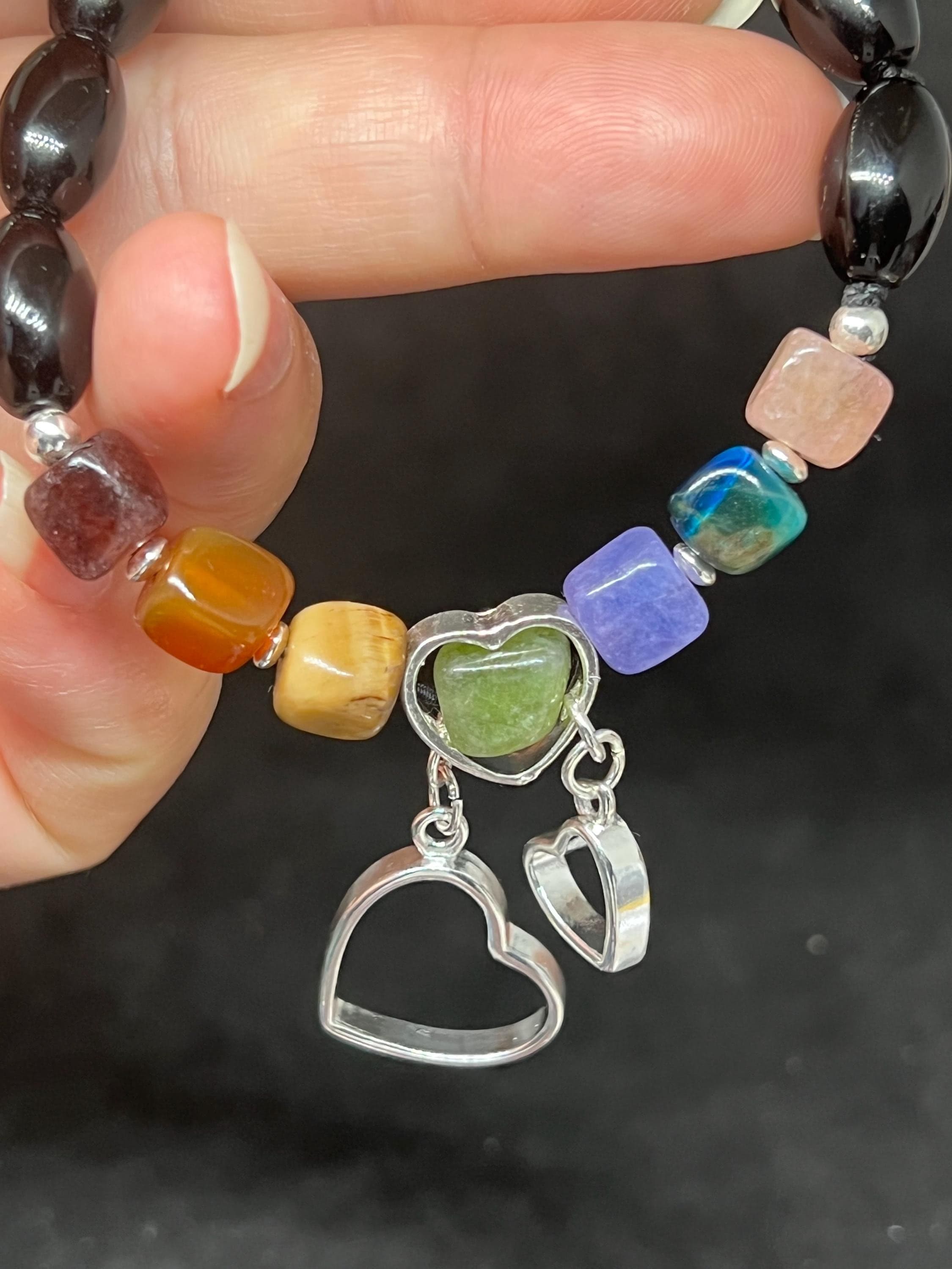 Natural gemstones Bracelet, 7 chacra jewellery,
