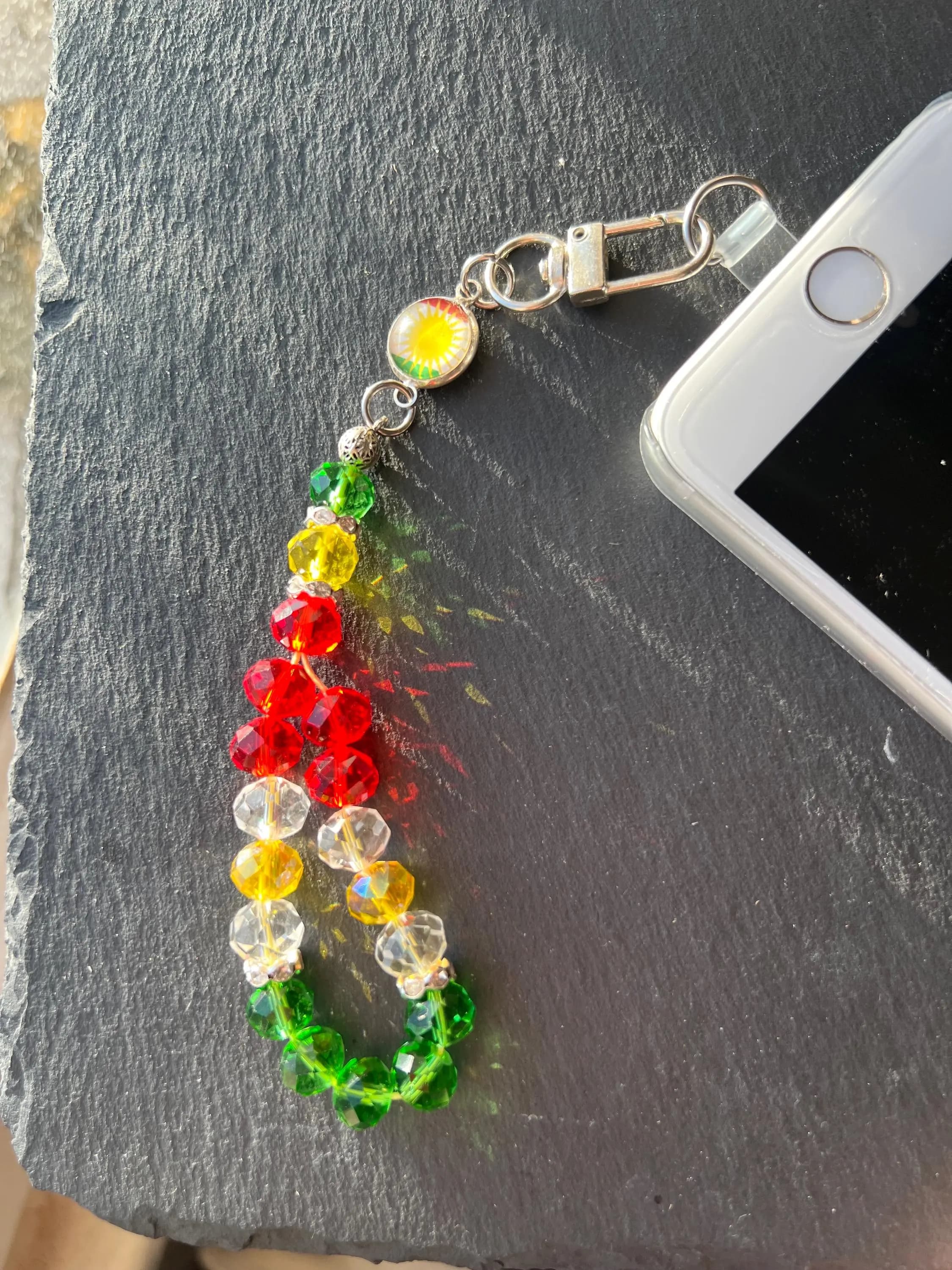 Flag Crystal Smartphone Tasbih, Mobile Accessories, Islamic Prayer Beads Rosary, Kurdistan flag