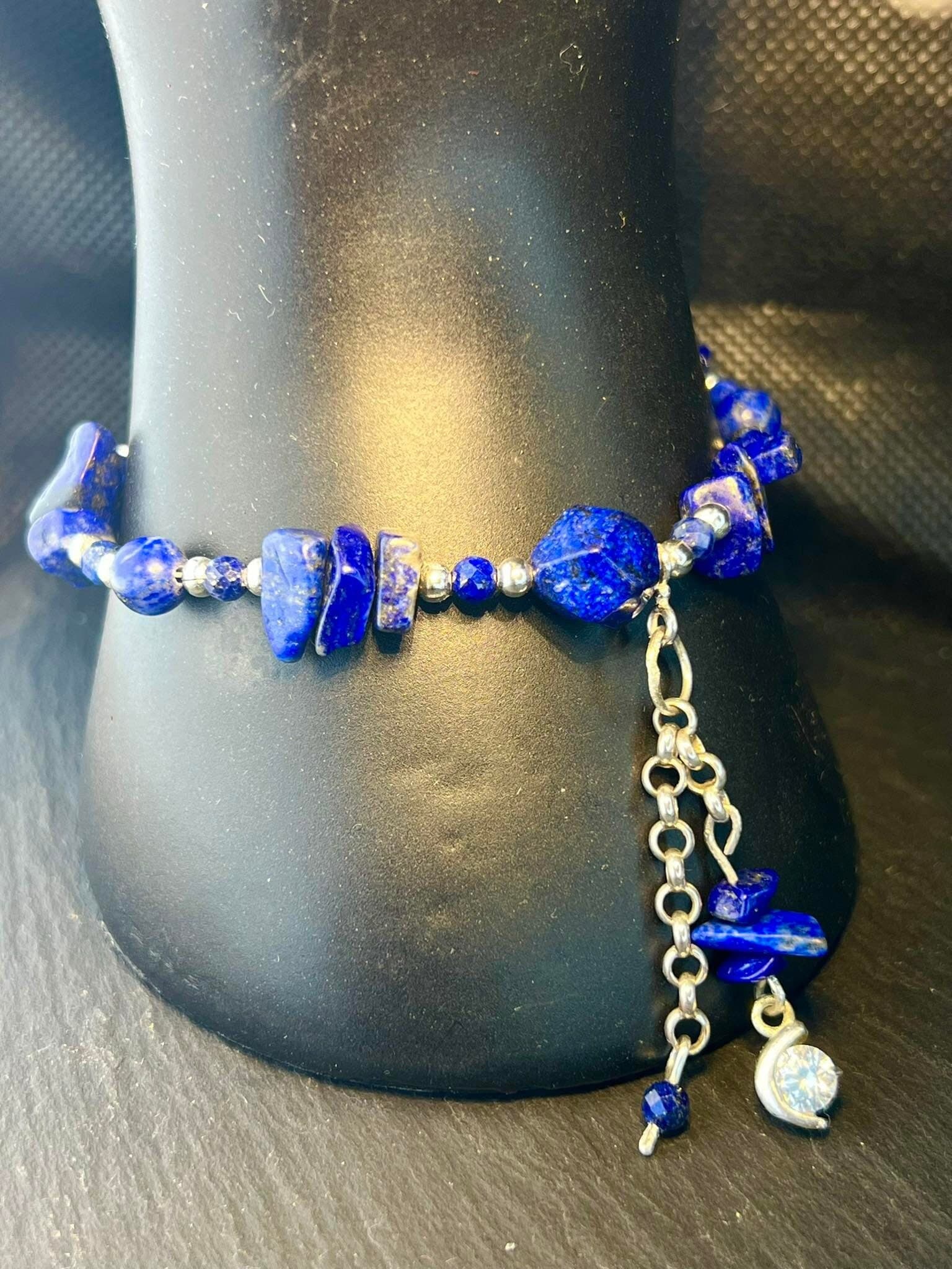 blue lapis lazuli bracelet 925 silver silber blaues armband edelstein echtschmuck gemstone