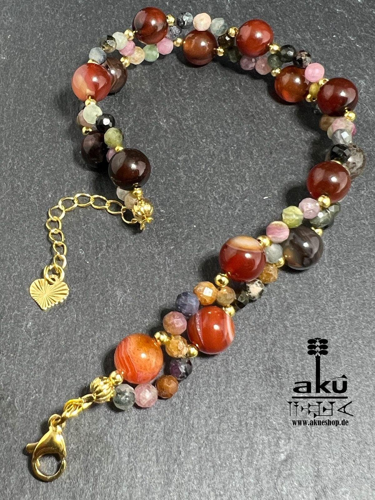 achat rot armband bracelet agate handmade schmuck geschenk gift goldplated vergoldet