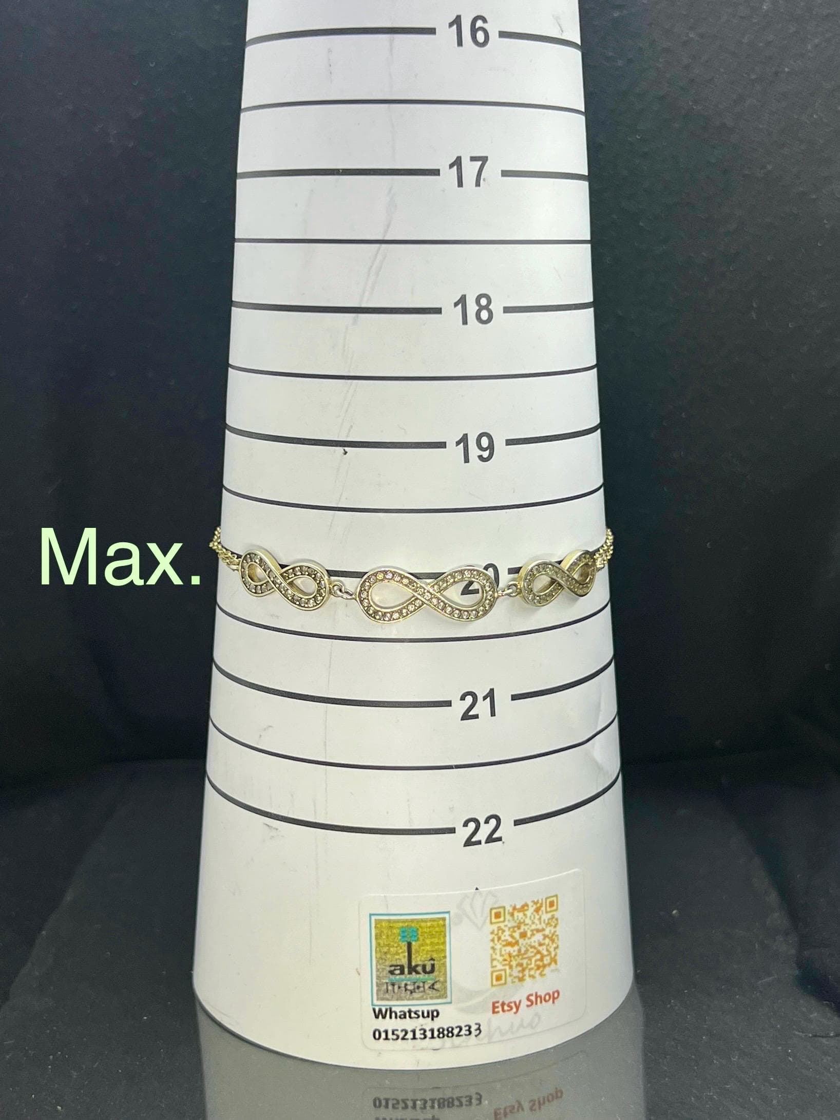 Infinity Bracelet, 925 sterling silver. gold filled, love gift for her, sparkling Zirconia, Vintage Infinity sign, möbius sign, AkueShop