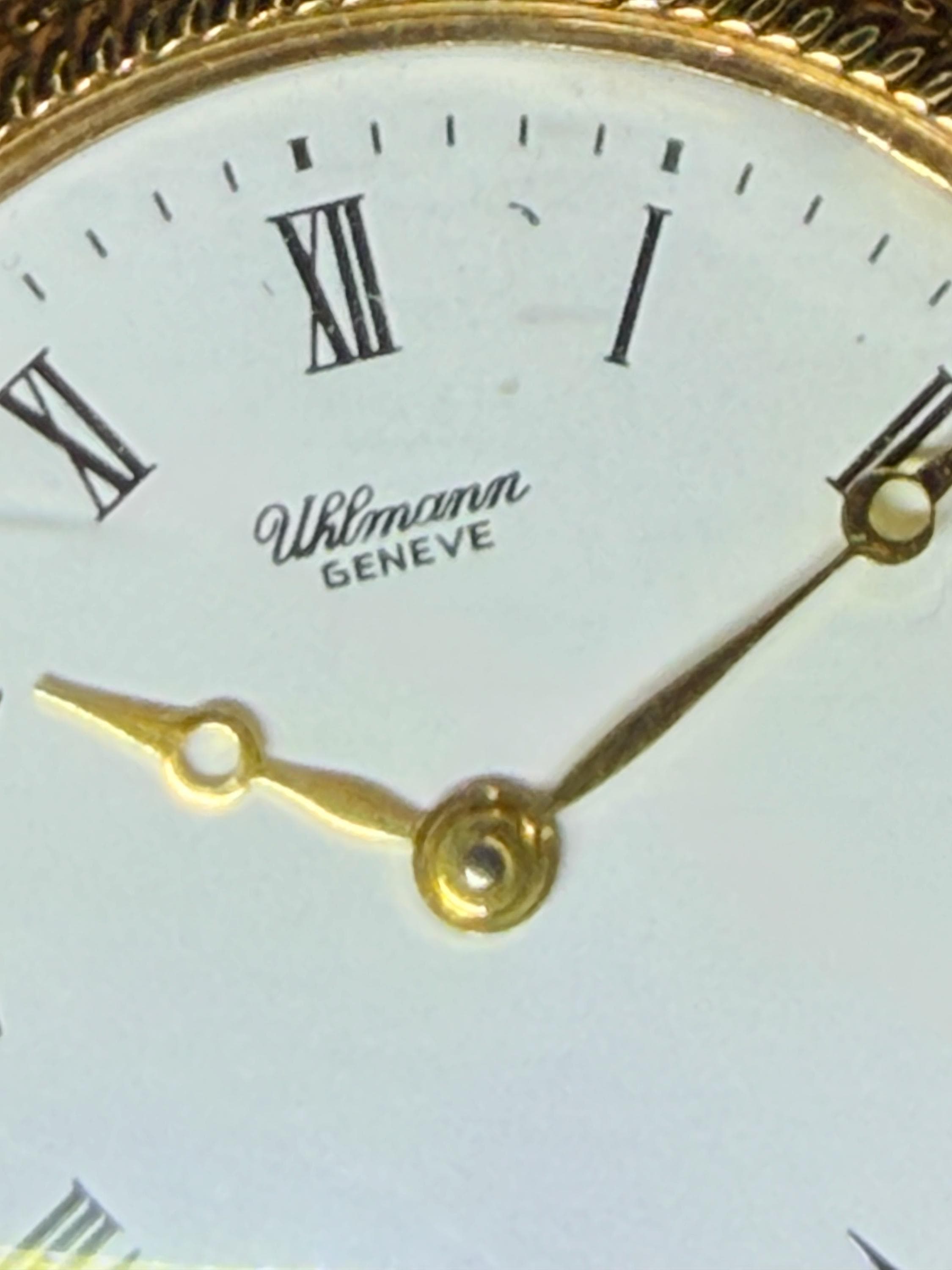 Uhlmann Geneve Personalized photo pocket watch with engraved angel vintage watch