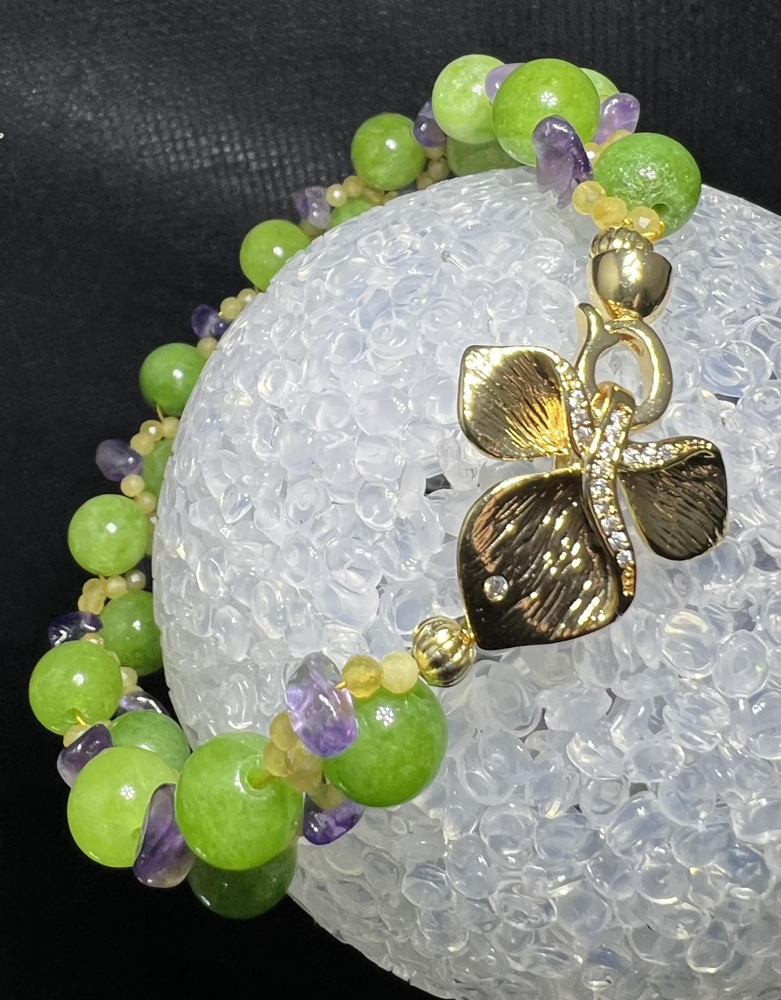 Amethyst peridot citrin bracelet armband gold plated vergoldet