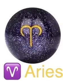 Aries zodiac sign bead in the tassel