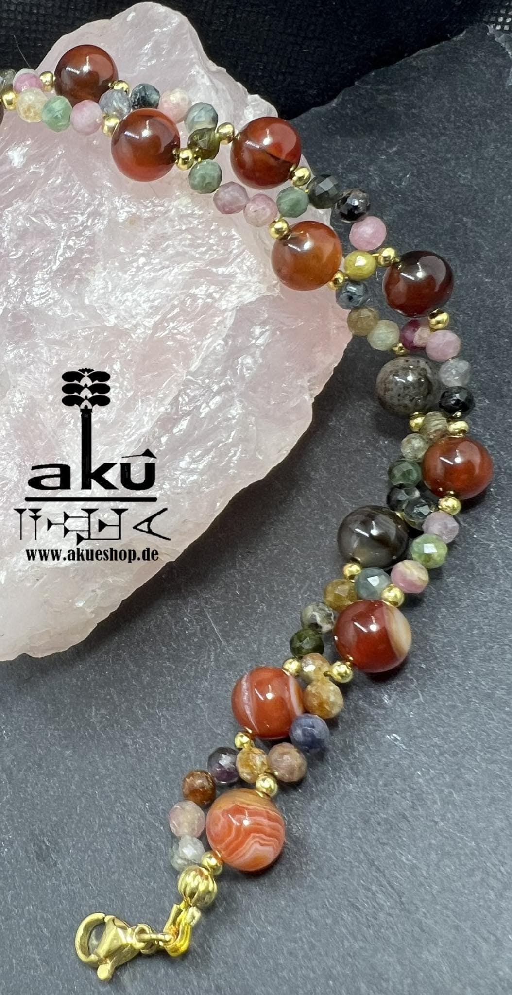 achat rot armband bracelet agate handmade schmuck geschenk gift goldplated vergoldet