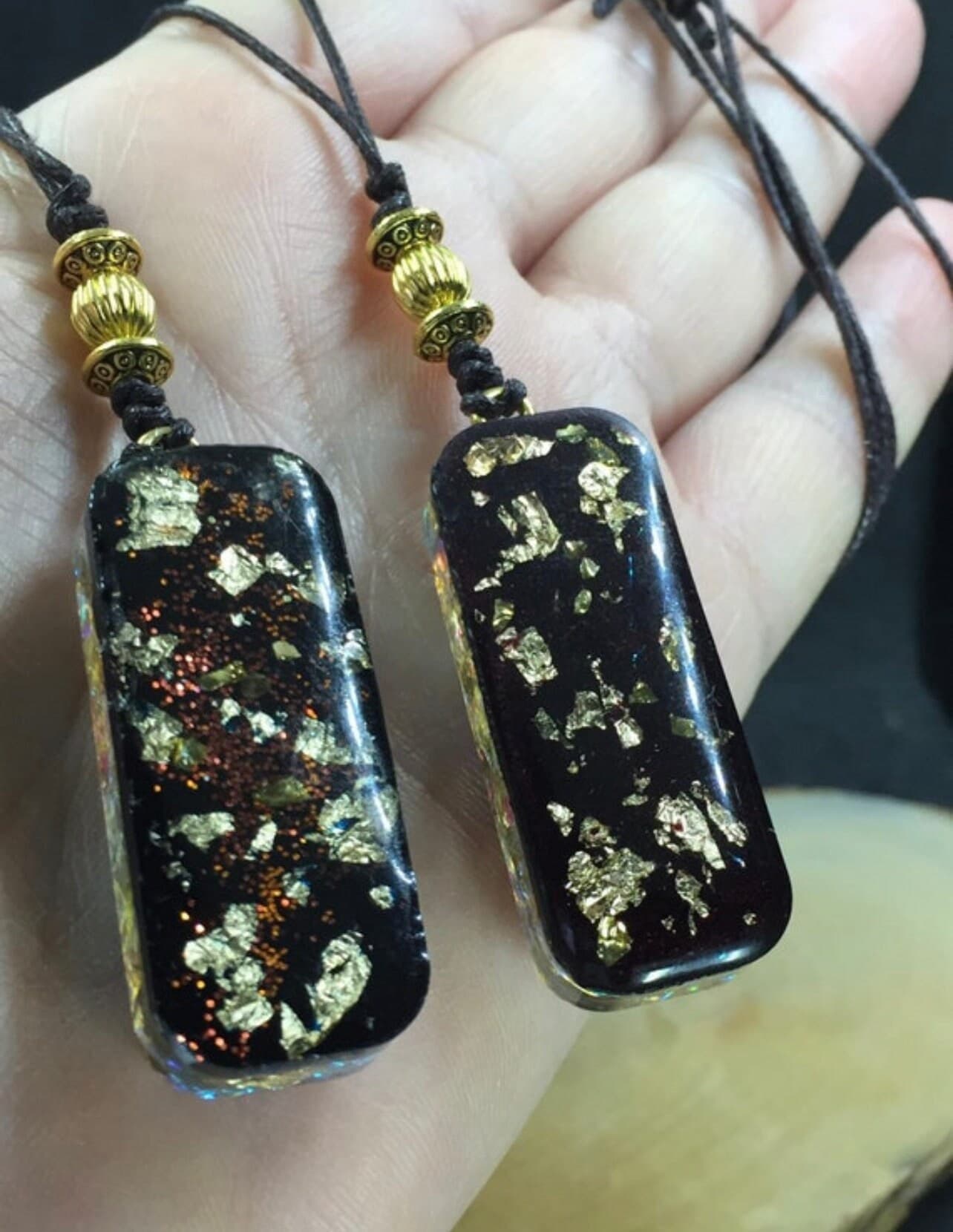 Resin hologram Necklace,  Orgonite map Flower of life meditation energy