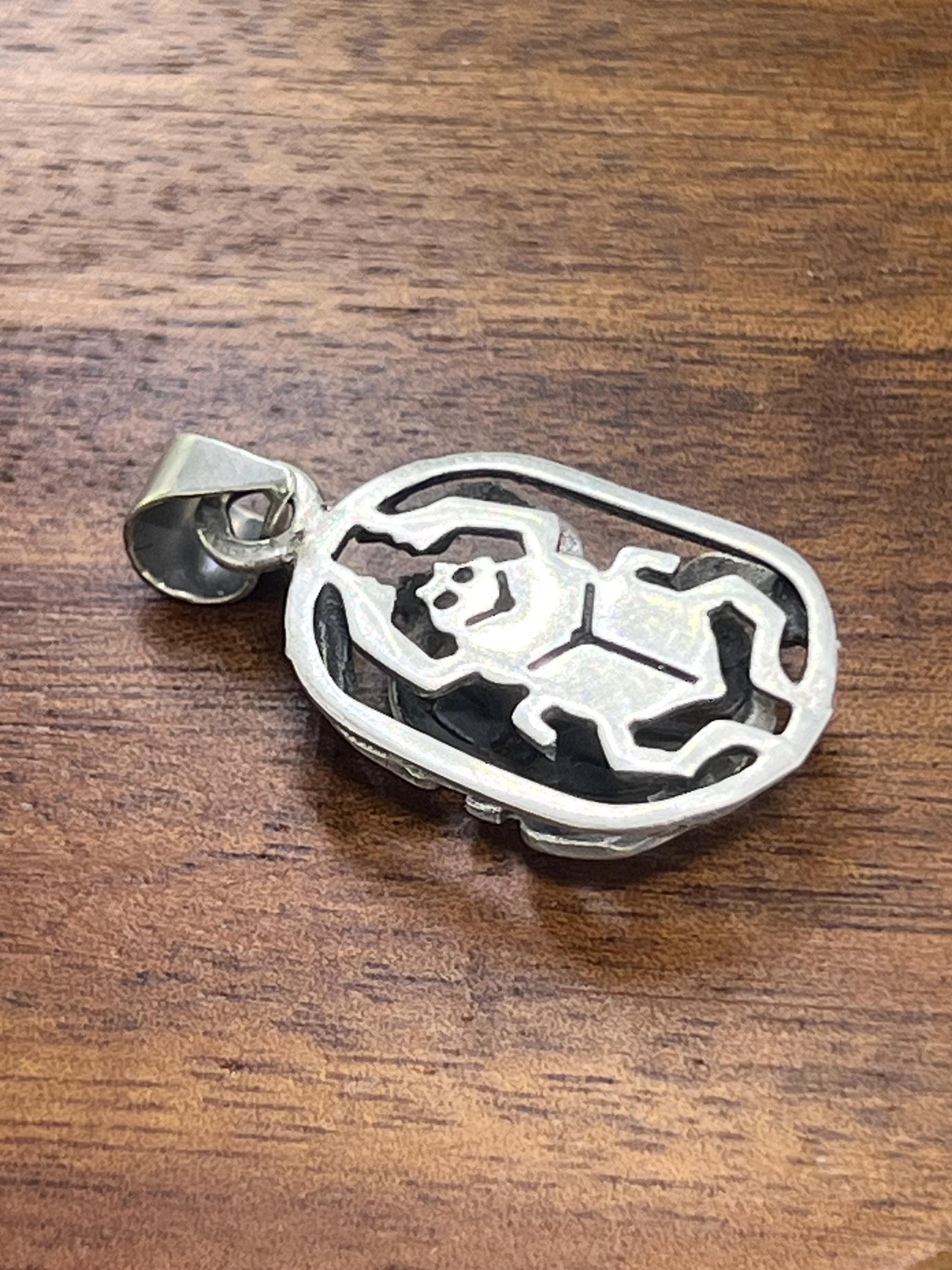 Vintage Scarab Pendant, 1970s, 800 Silver, Egyptian Symbol of Rebirth & Protection - image 3