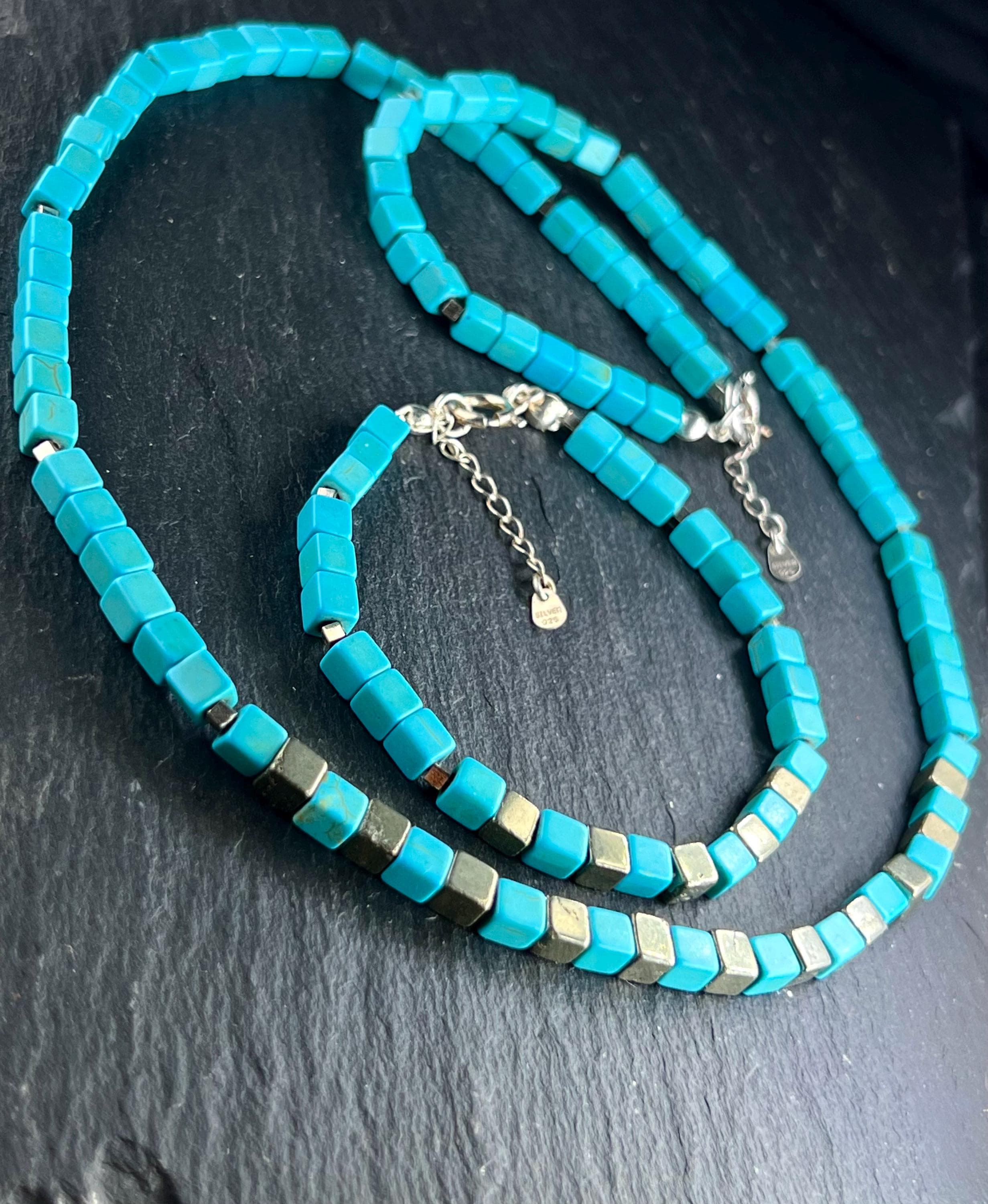 throat chakra blue turquoise howlite howleth 925 silver necklace halskette armband bracelet line design schnell versand gemstones edelstein
