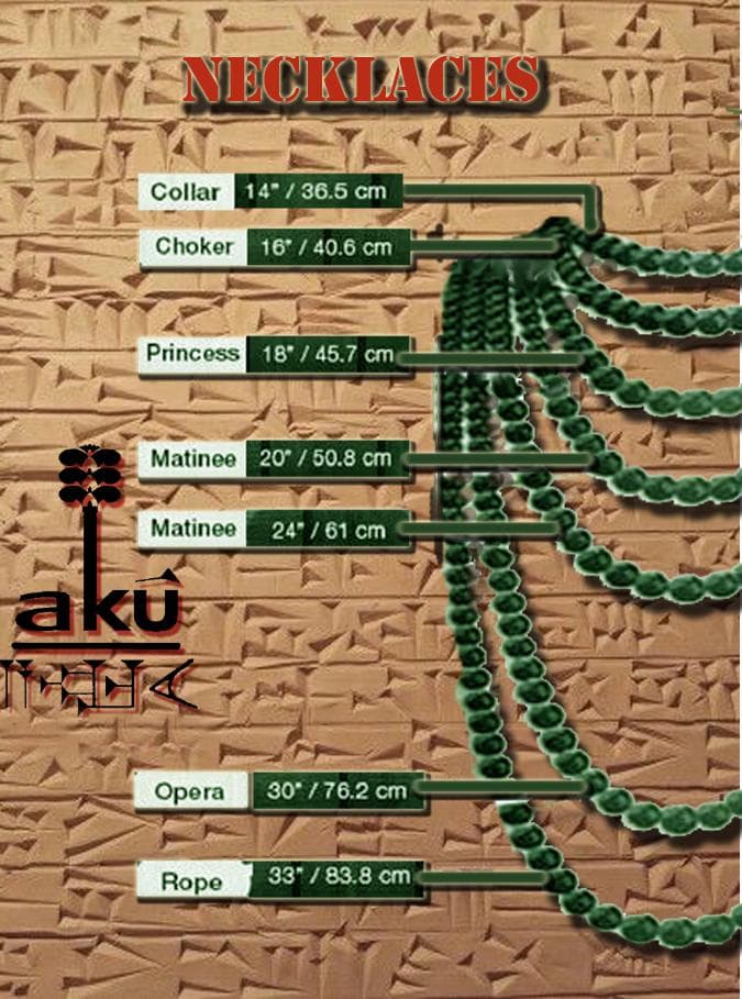 Necklace size chart, AkueShop from Germany