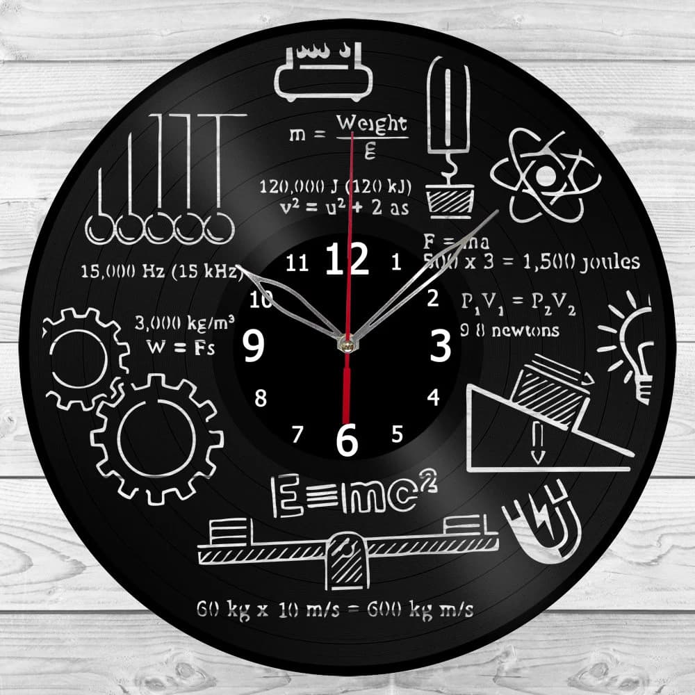 Physics Clock with LED Light Vinyl Clock Home Decor Wall Clock Custom Order Vinyl Record Wall Clock Personalized Design Gift for him & his - image 2