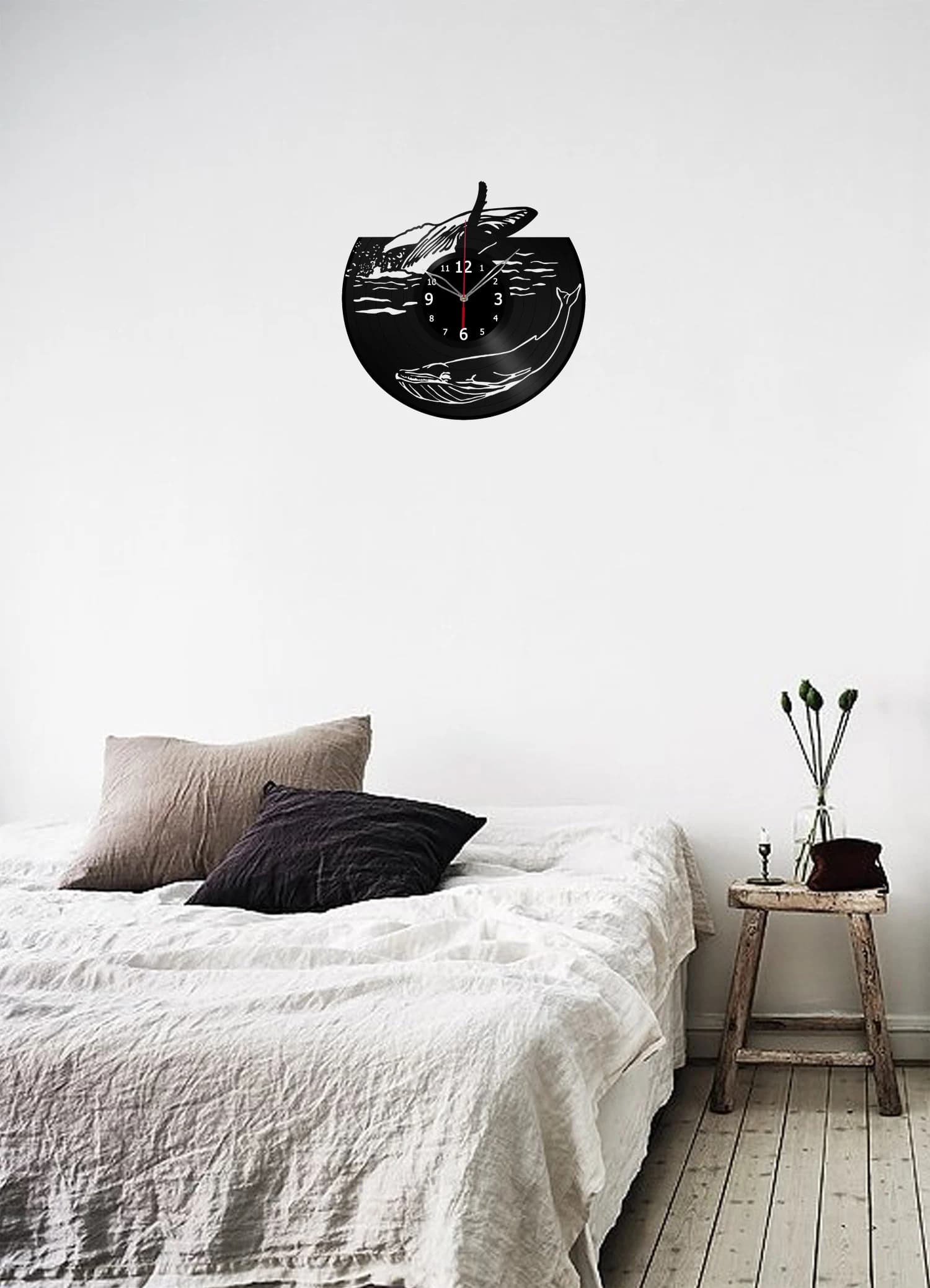Whale Clock with LED Light Vinyl Clock Decor Home Wall Clock Custom Order Vinyl Record Wall Clock Personalized Design Gift for him & his - image 3