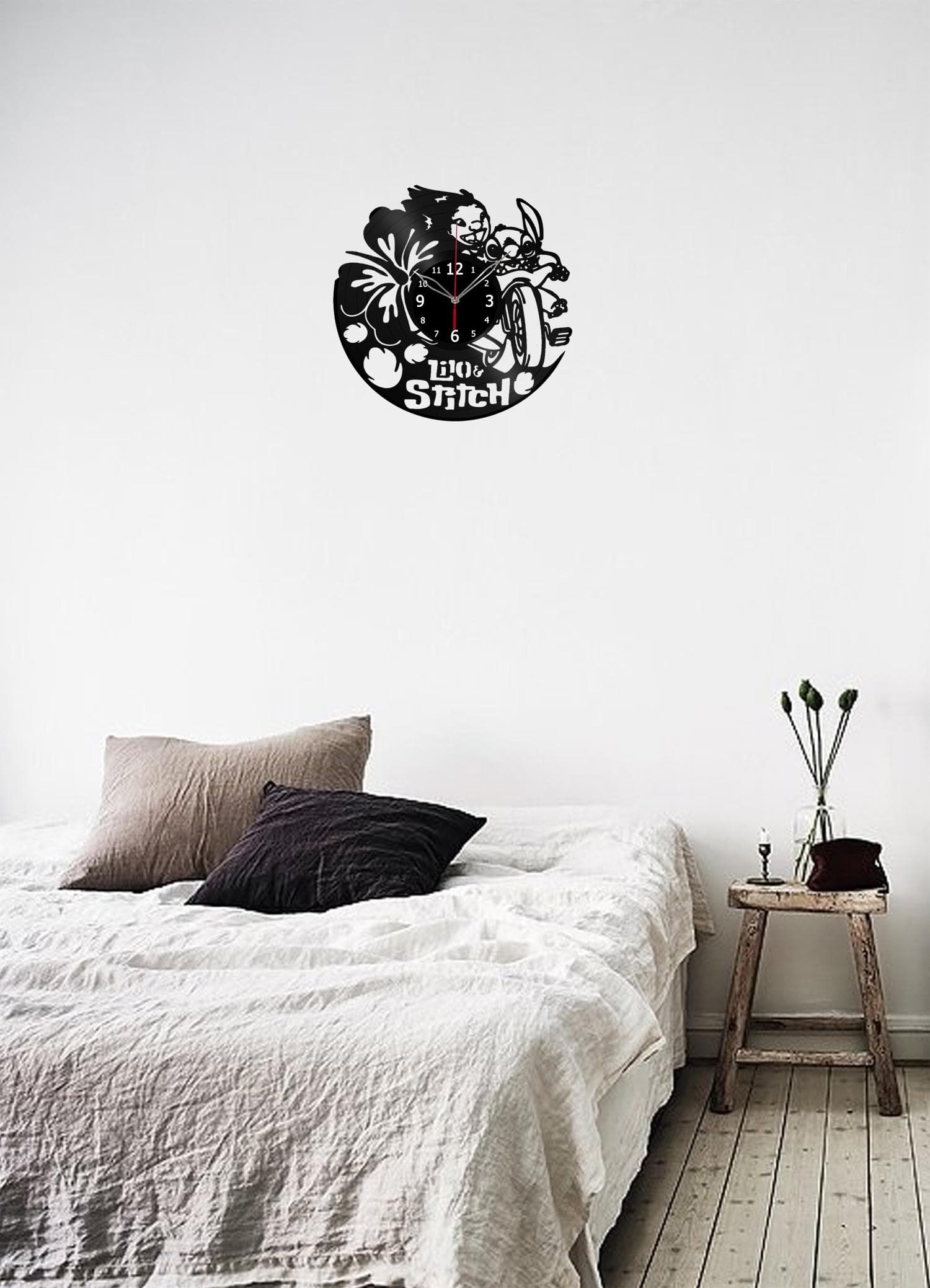 Lilo&Stitch Clock with LED Light Wall Art Lilo Stitch Decor Wall Clock Unique Vinyl Record Wall Clock Lilo and Stitch Gifts - image 4