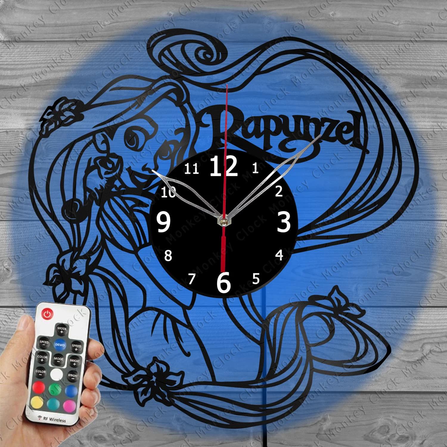 Rapunzel Clock with LED Light Wall Art Rapunzel Decor Wall Clock Unique Vinyl Record Wall Clock Rapunzel Gifts - image 5