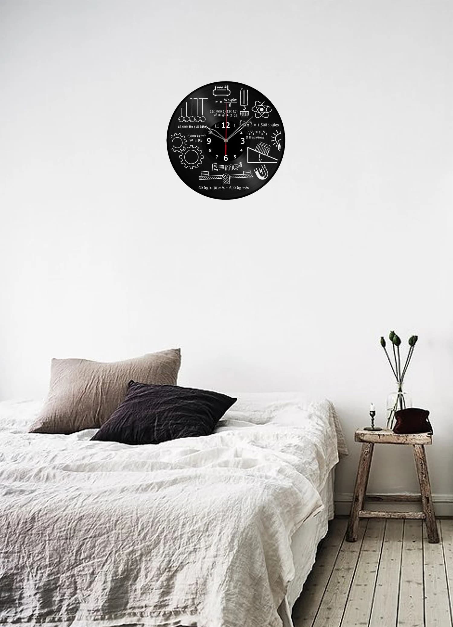 Physics Clock with LED Light Vinyl Clock Home Decor Wall Clock Custom Order Vinyl Record Wall Clock Personalized Design Gift for him & his - image 3