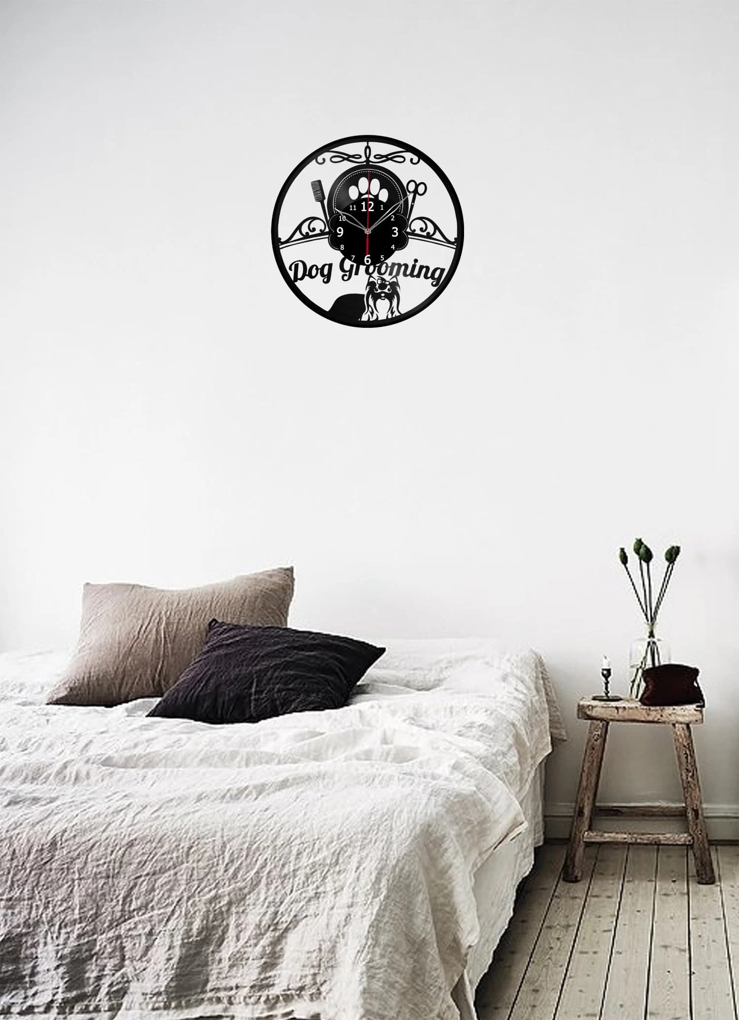 Grooming salon Clock with LED Light Vinyl Clock Dog Wall Clock Custom Order Vinyl Record Wall Clock Personalized Design Gift for him and his - image 5