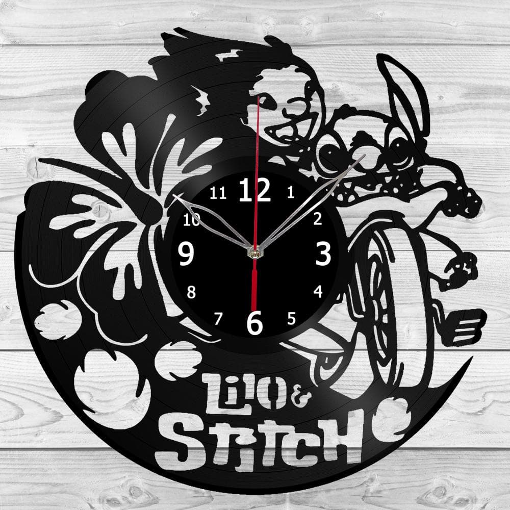 Lilo&Stitch Clock with LED Light Wall Art Lilo Stitch Decor Wall Clock Unique Vinyl Record Wall Clock Lilo and Stitch Gifts - image 3