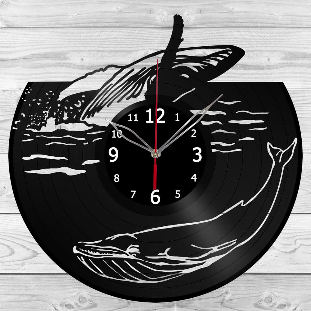 Whale Clock with LED Light Vinyl Clock Decor Home Wall Clock Custom Order Vinyl Record Wall Clock Personalized Design Gift for him & his - image 2