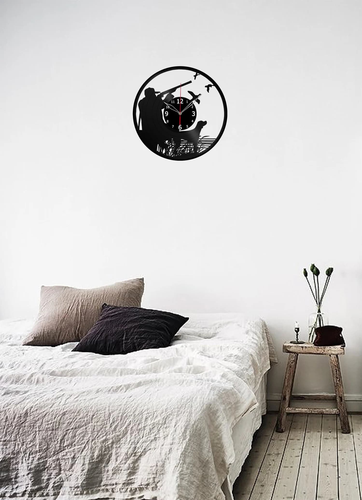 Duck Hunting Clock with LED Light Vinyl Clock Decor Wall Clock Custom Order Vinyl Record Wall Clock Personalized Design Gift for him and his - image 3