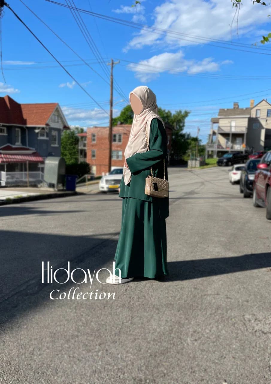 Modest Elegant Suit Abaya Muslim Clothes Hidjab Women Tunic Long Dress - image 3