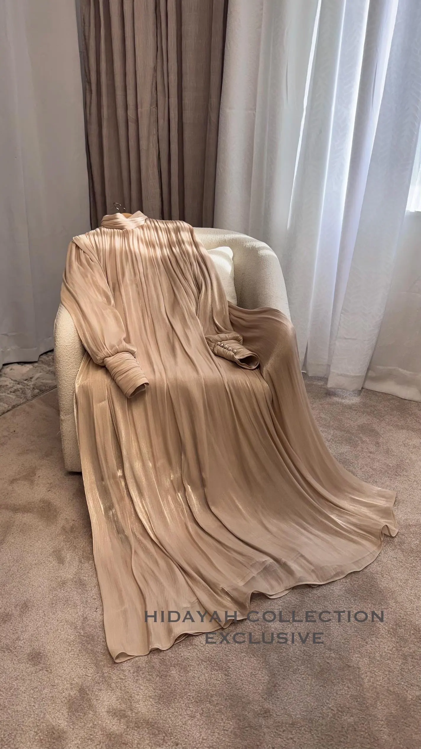 Modest Elegant Long Organza Dress