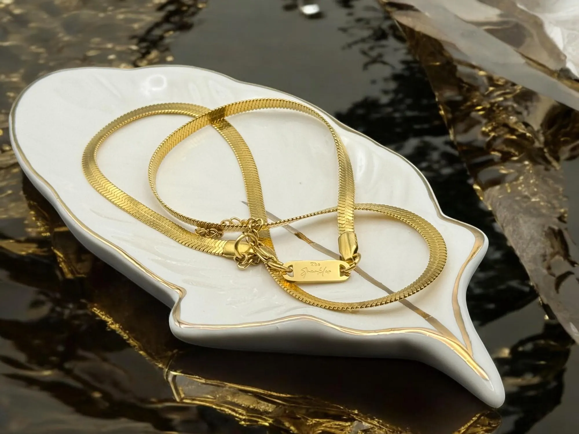 Gold Layering Snake Chain Necklace | Real 18K Gold Plated Jewelry. Gift Present for Her. Layering Stacking  | Non Tarnish | Everyday Wear