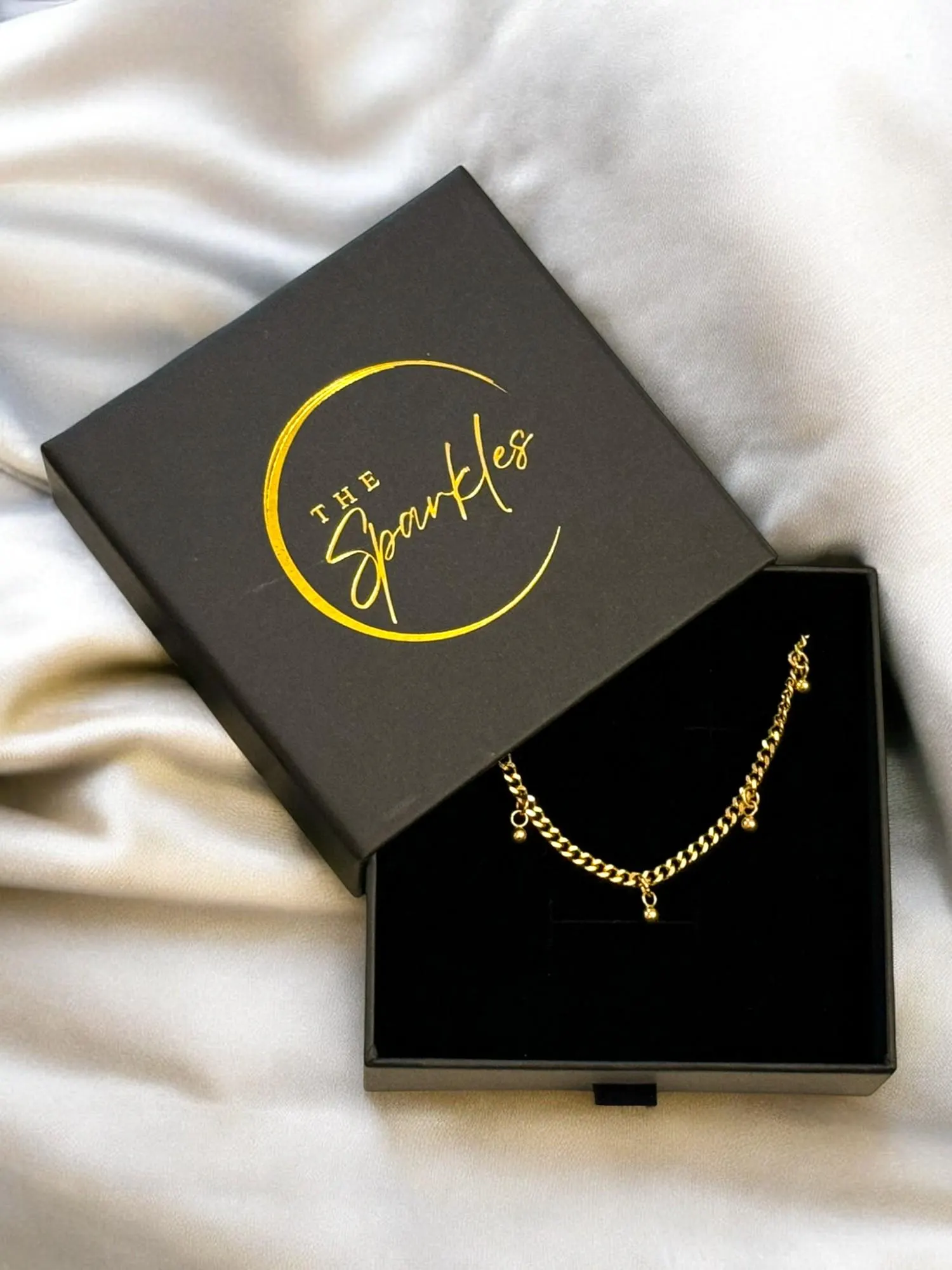 Real Gold Plated Dangling Dotted Layering Chain Necklace Gift for Her | Everyday Wear | Jewelry Presents | Layer Stacked Gold Chain Presents