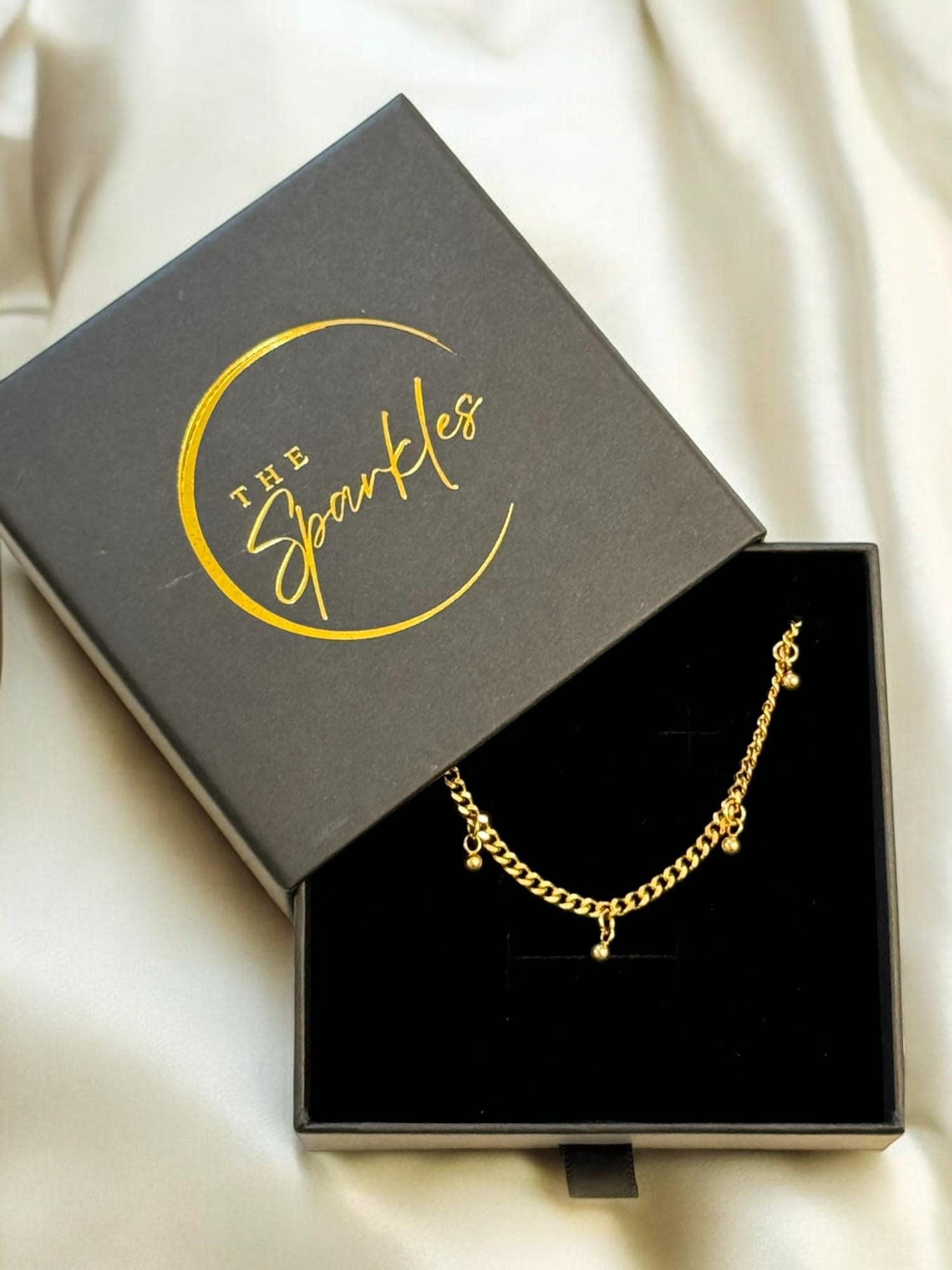 Real Gold Plated Dangling Dotted Layering Chain Necklace Gift for Her | Everyday Wear | Jewelry Presents | Layer Stacked Gold Chain Presents