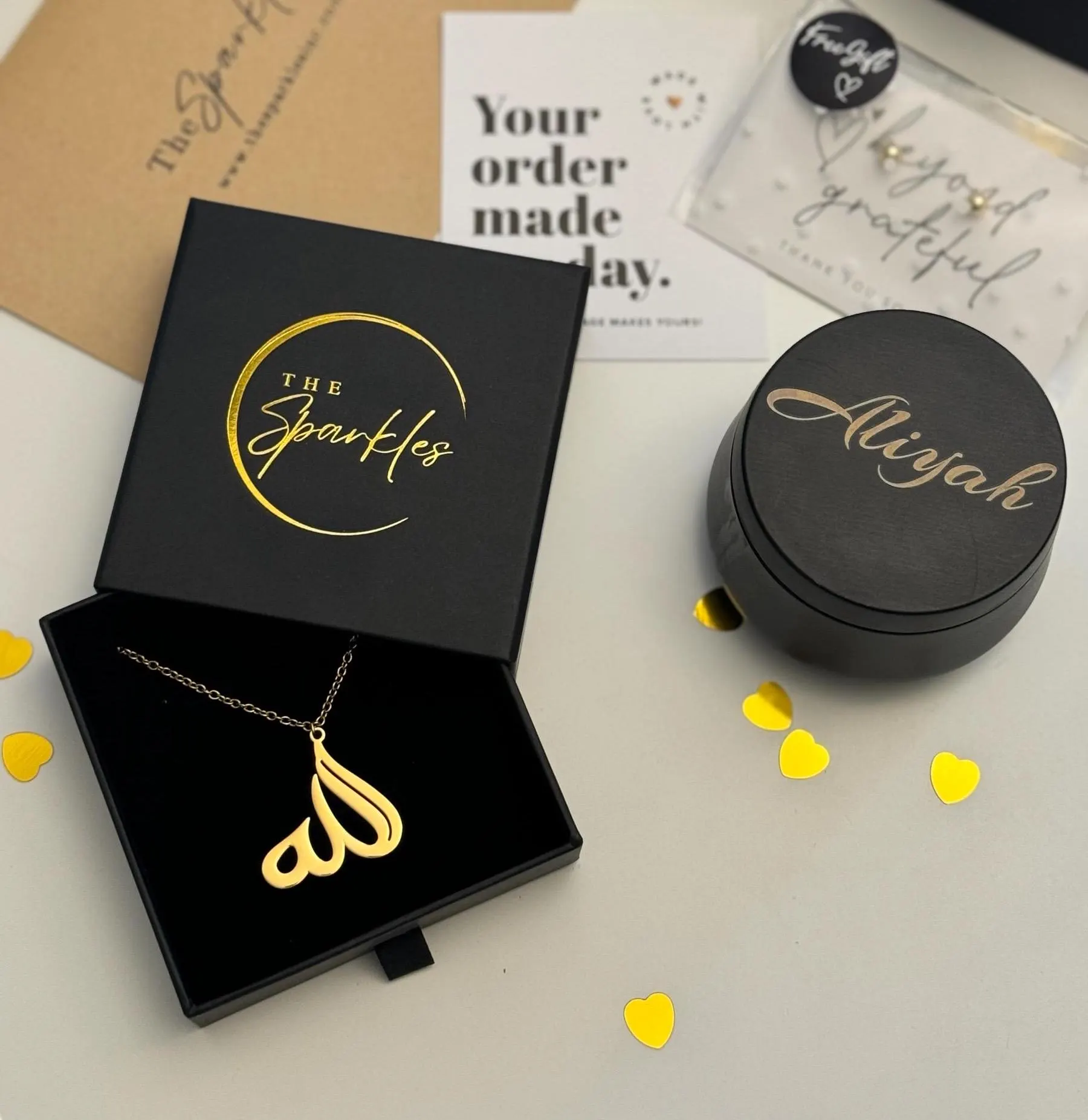 Personalized Gift Box – Engraved Candle & Gold Plated Jewelry