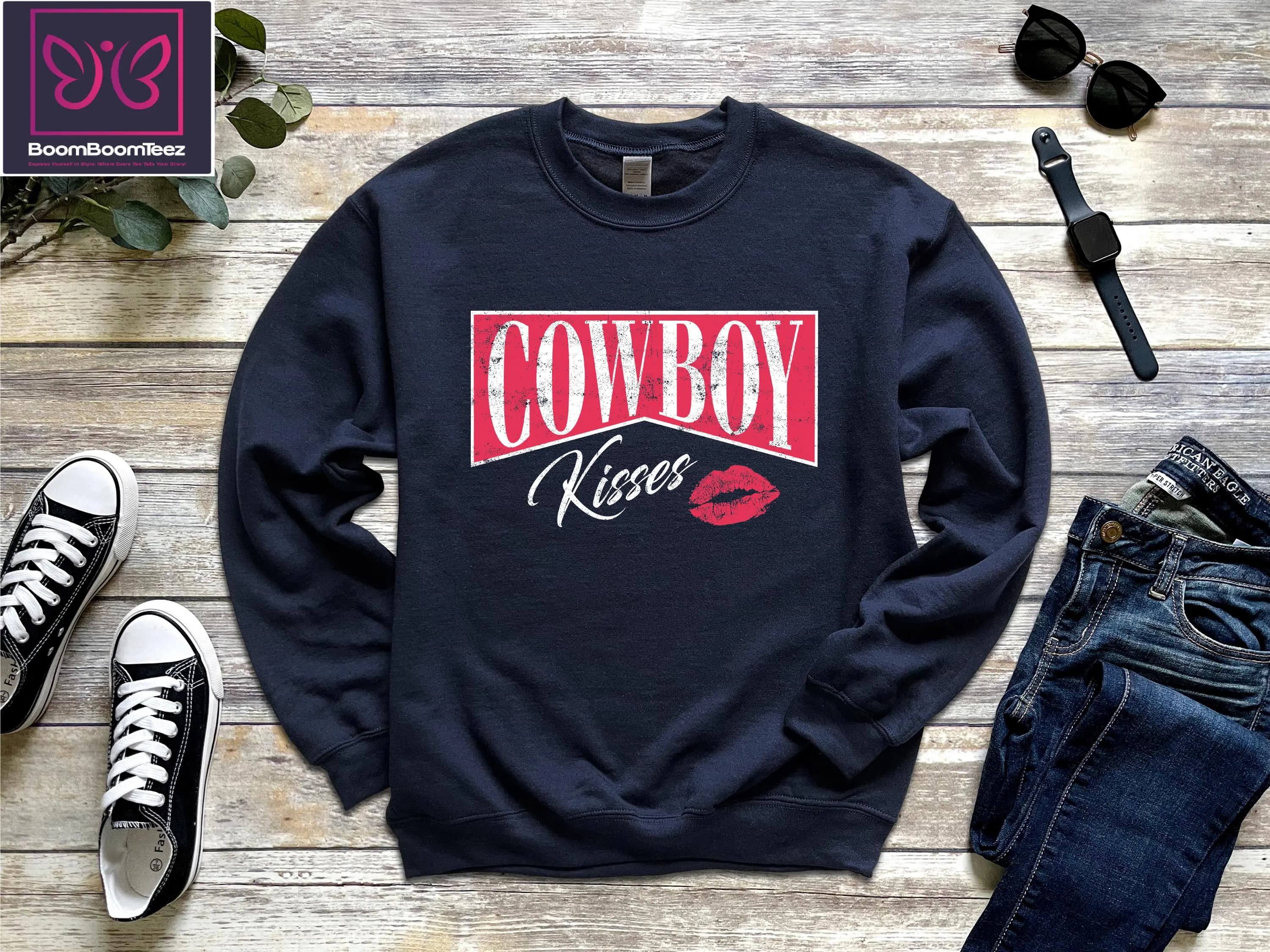 Cowboy Kisses Sweatshirt Gift – Western Valentine Crewneck - image 3