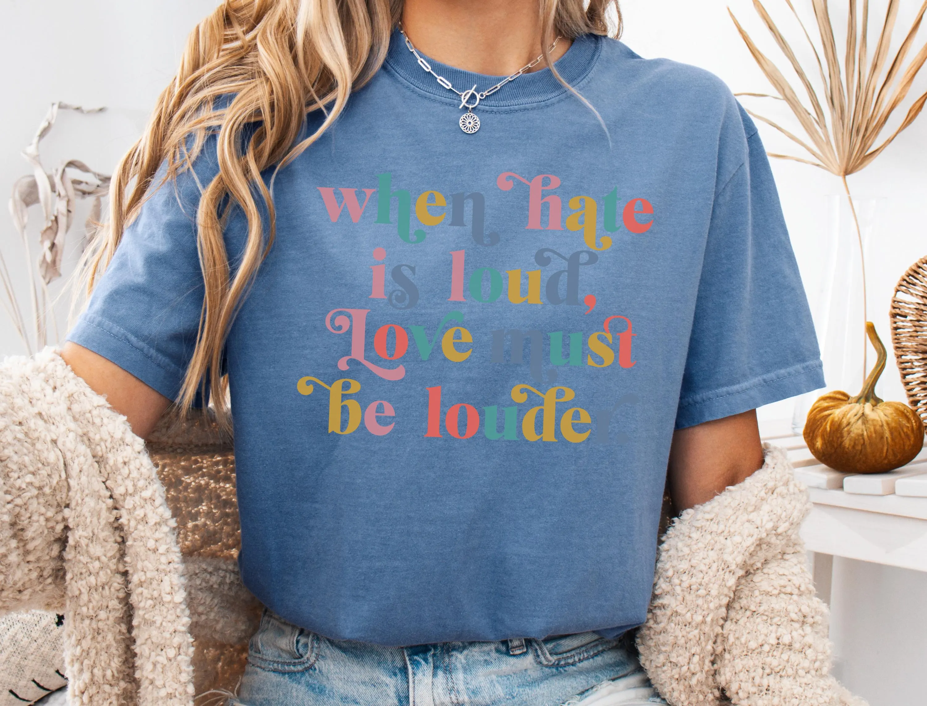 Love Must Be Louder T-Shirt, Retro Kindness Gift, Trendy Graphic Tee - image 5