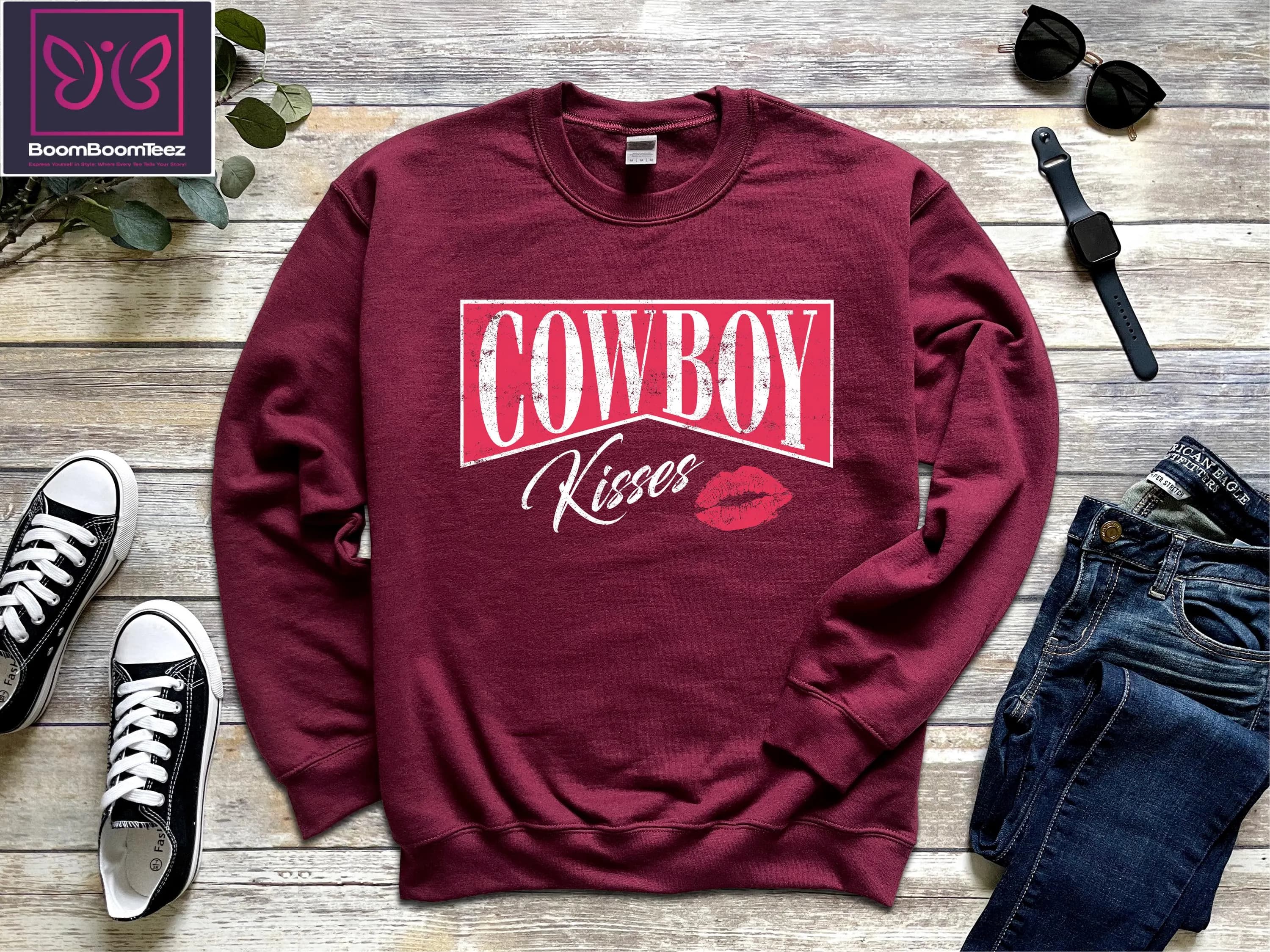 Cowboy Kisses Sweatshirt Gift – Western Valentine Crewneck - image 4