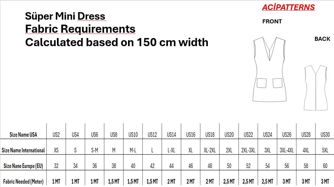 A-Line V-Neck Mini Dress Sewing Pattern with Pockets (PDF Pattern, Size 2-30) - image 5