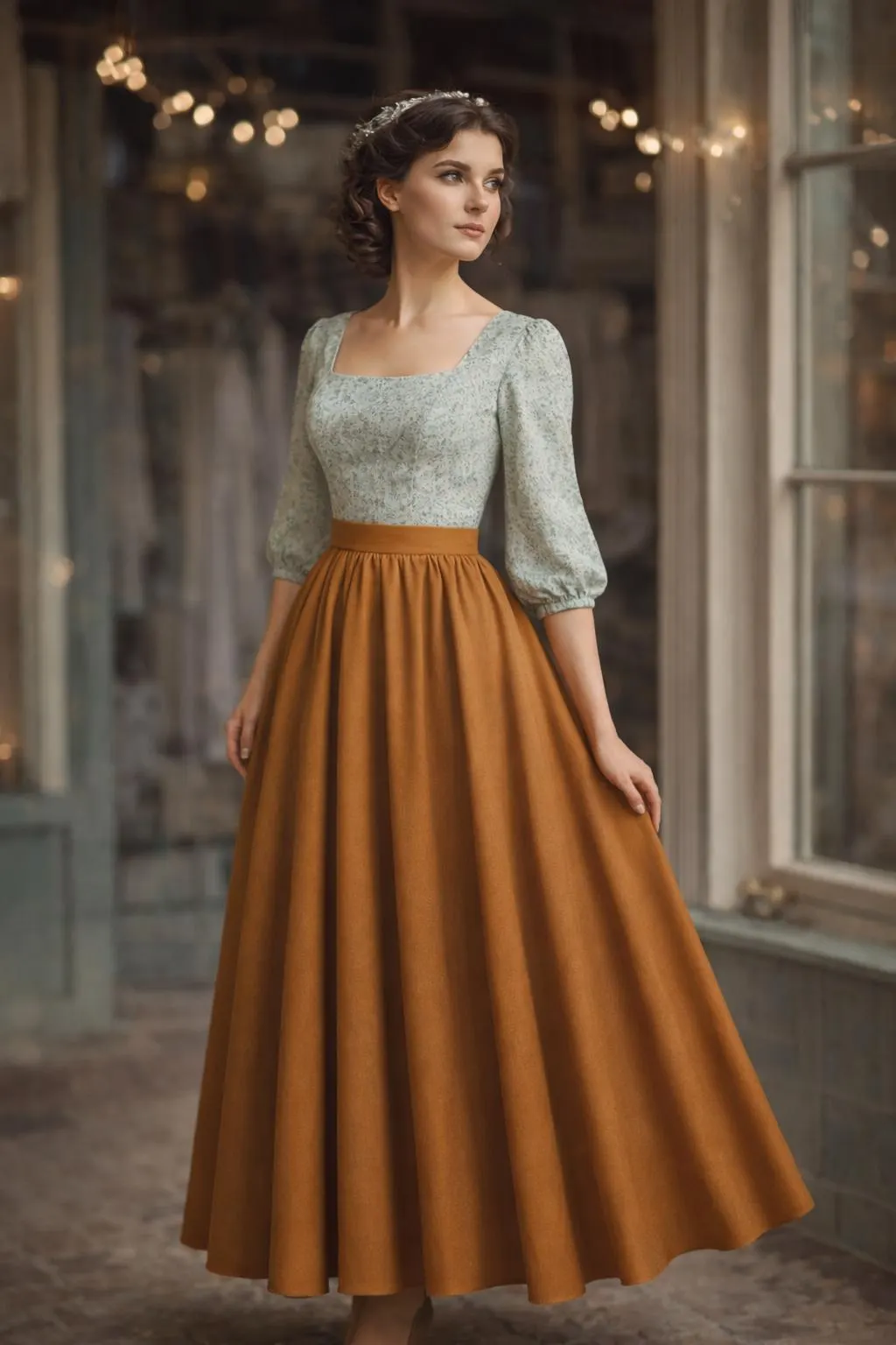 Cottagecore Vintage Skirt And Blouse Sewing Pattern, Flare Skirt,Sleeve Blouse,Knee Lenght Skirt,Square neck blouse,2 TO 30 (PDF Pattern)