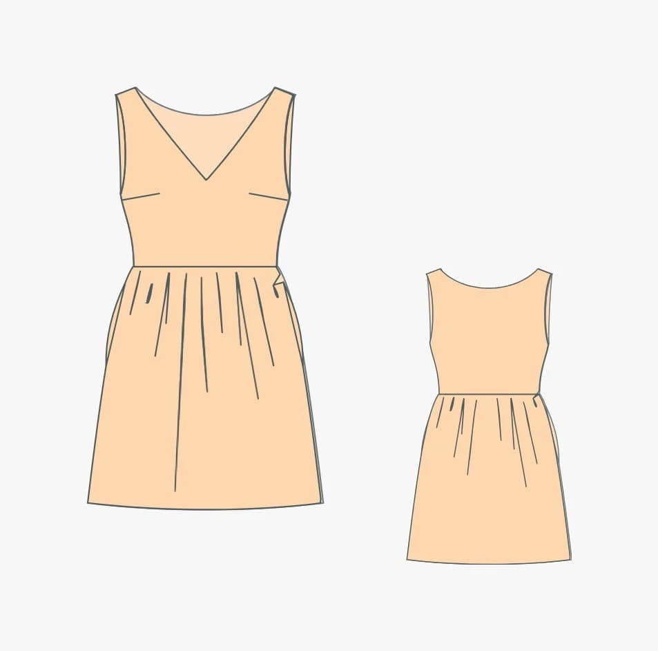 Linen V-Neck Mini Dress Sewing Pattern (PDF Pattern) - image 4