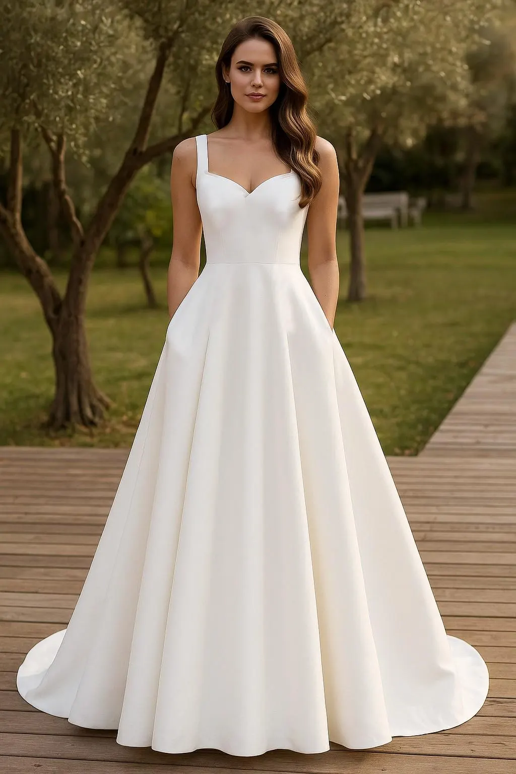 Wedding Dress Sewing Model-White satin dress, Ladies size 2 to 30-A4-US LETTER-A0 Format