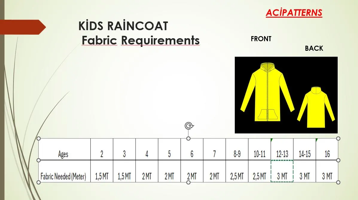Kid's Raincoat Sewing Pattern,Kid's Jacket Pattern, Raincoat Pattern, Hoodie Sewing Pattern for Kids, - Size 2-16 Years, A4-A0 US LETTER dxf - image 5