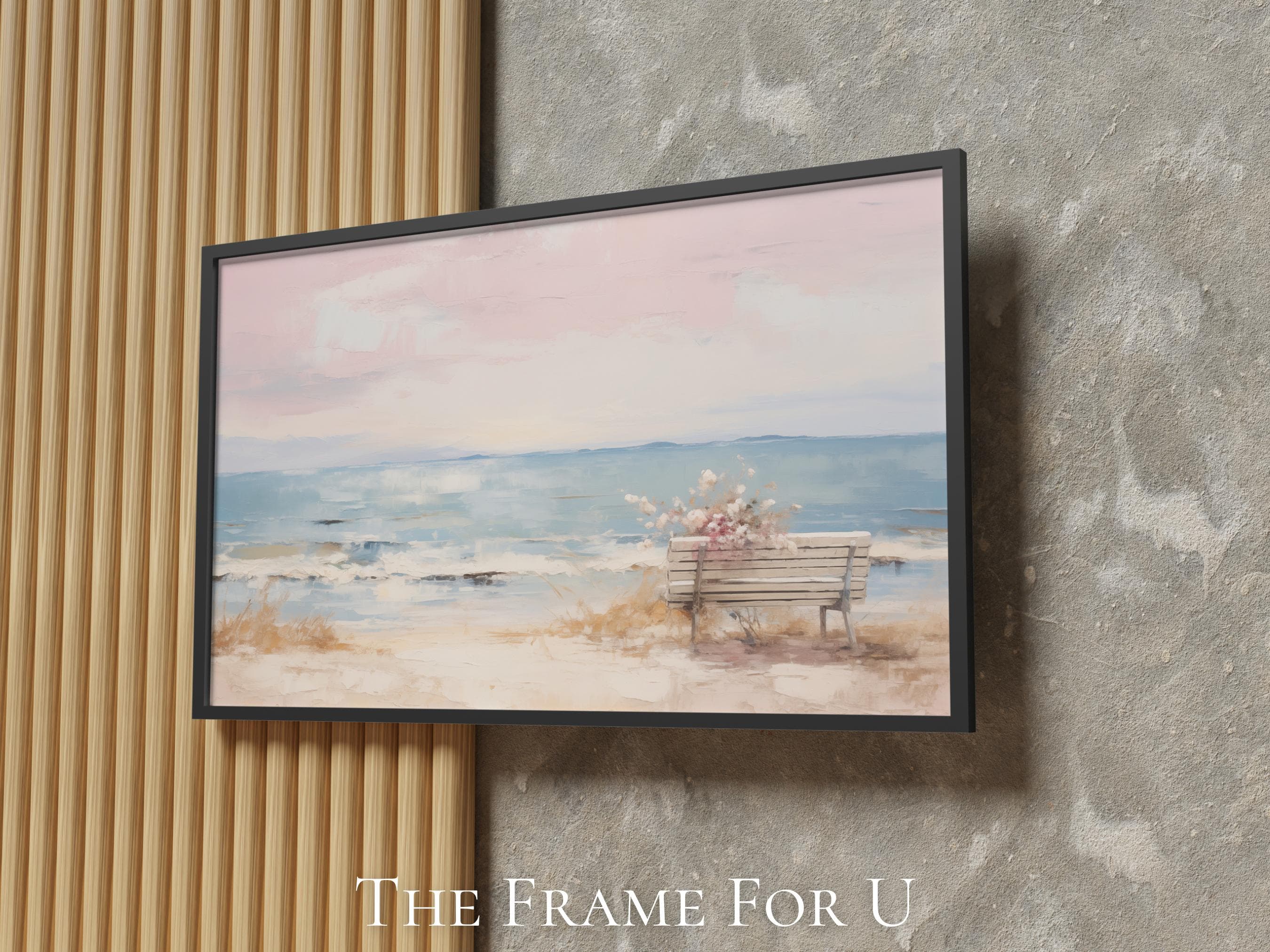 Coastal Bench Beach Scene, Samsung Frame TV Art (Digital Download) TV0264 - image 4