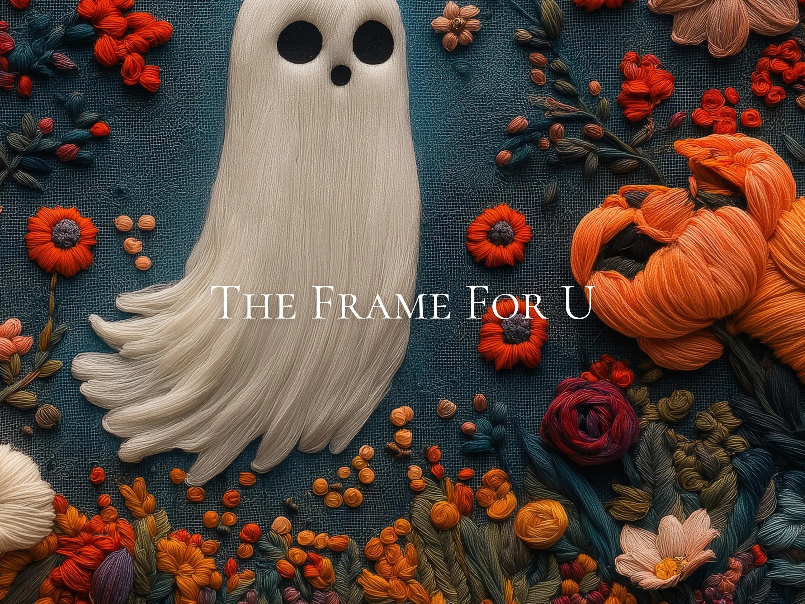 Halloween Frame TV Art, Floral Ghost Fall TV Decor for Samsung The Frame TV, Digital Download | TV03101 - image 3