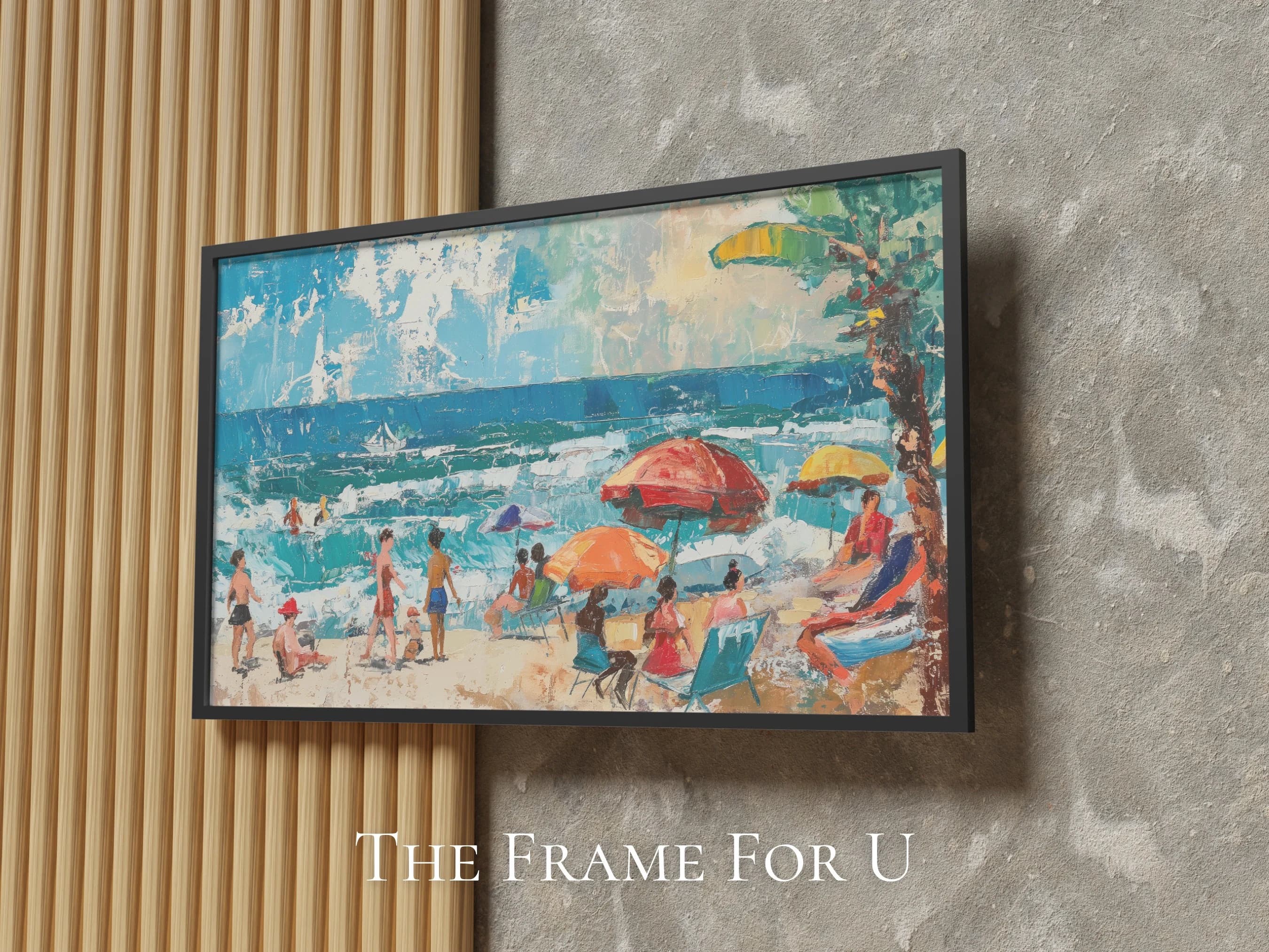 Beach Day Painting for Samsung Frame TV, Coastal Summer Art (Digital Download) TV0296 - image 5
